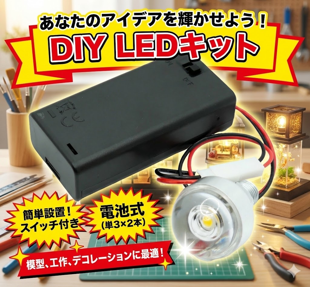 Rakuten - 電池式LED装飾ライトセット LED スイッチ付き電池ボックス 単3×2本 （色、個数は選択肢よりお選びください）