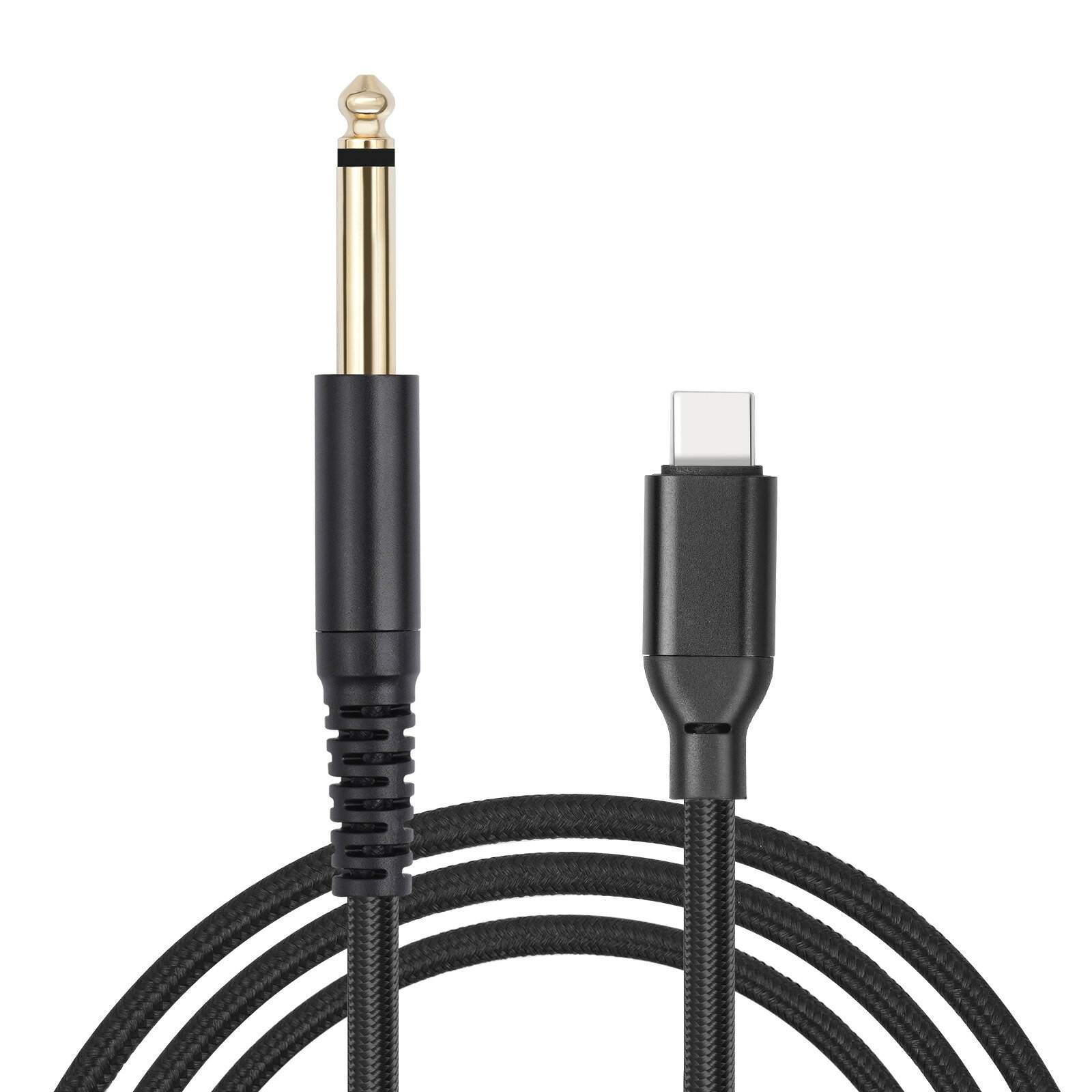 Rakuten - 【送料無料】 【1本】【2mケーブル】USB Type-C to TSプラグ変換ケーブル 6.35mm 1/4インチ オーディオ変換　ギター アンプ等に