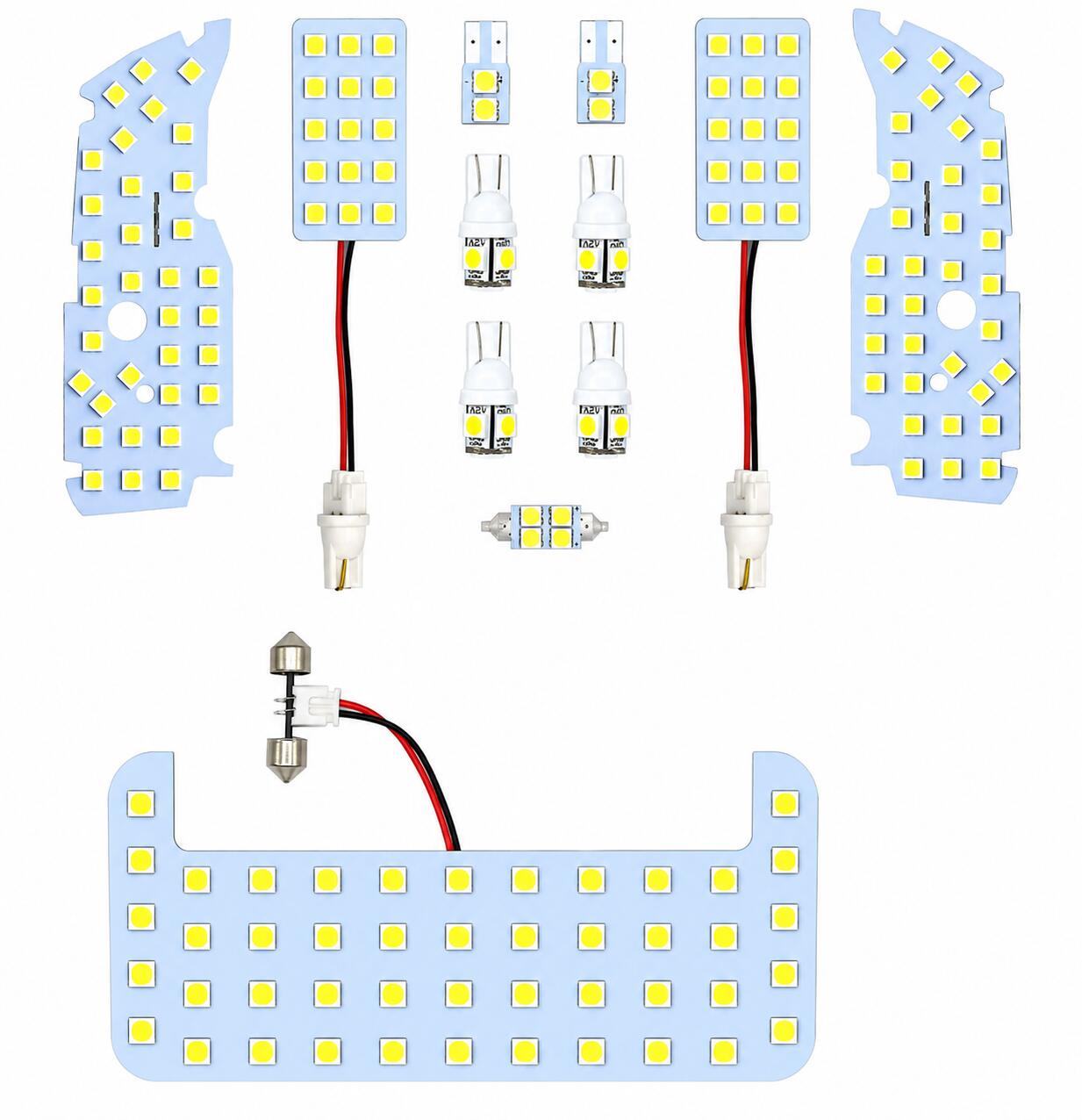 YMS PARTS プリウス 30 系 LEDルームランプ プリウス 専用設計 ホワイト LEDバルブ 室内灯 爆光 カスタムパーツ ルームランプセット (プリウス ZVW30 30系 前期/後期)