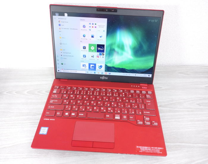 ノートパソコン windows11選択可 中古 i3 office付き 2019 BCランク Core i3-8145U 2019年製 富士通 SSD256GB メモリ4GB 安い 学生 新生活 持ち運び 軽量 赤