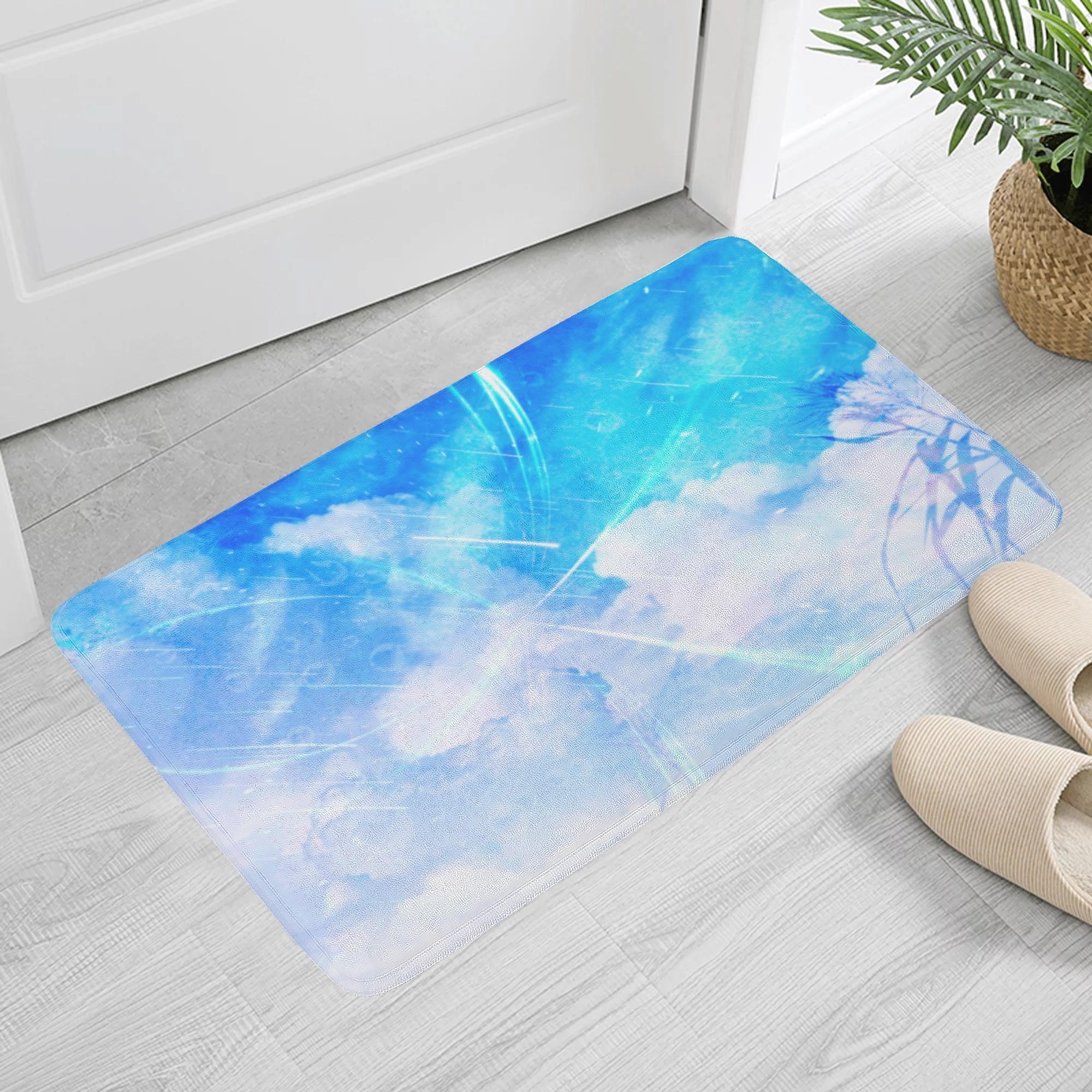 雨にもまけず(ふんわりドアマット) ふんわりドアマット ユニセックス ホームデコレーション アート 青 風 空 雨 光 きれい スタイリッシュ お洒落 雲 幻想的 青空 想い 宮沢賢治