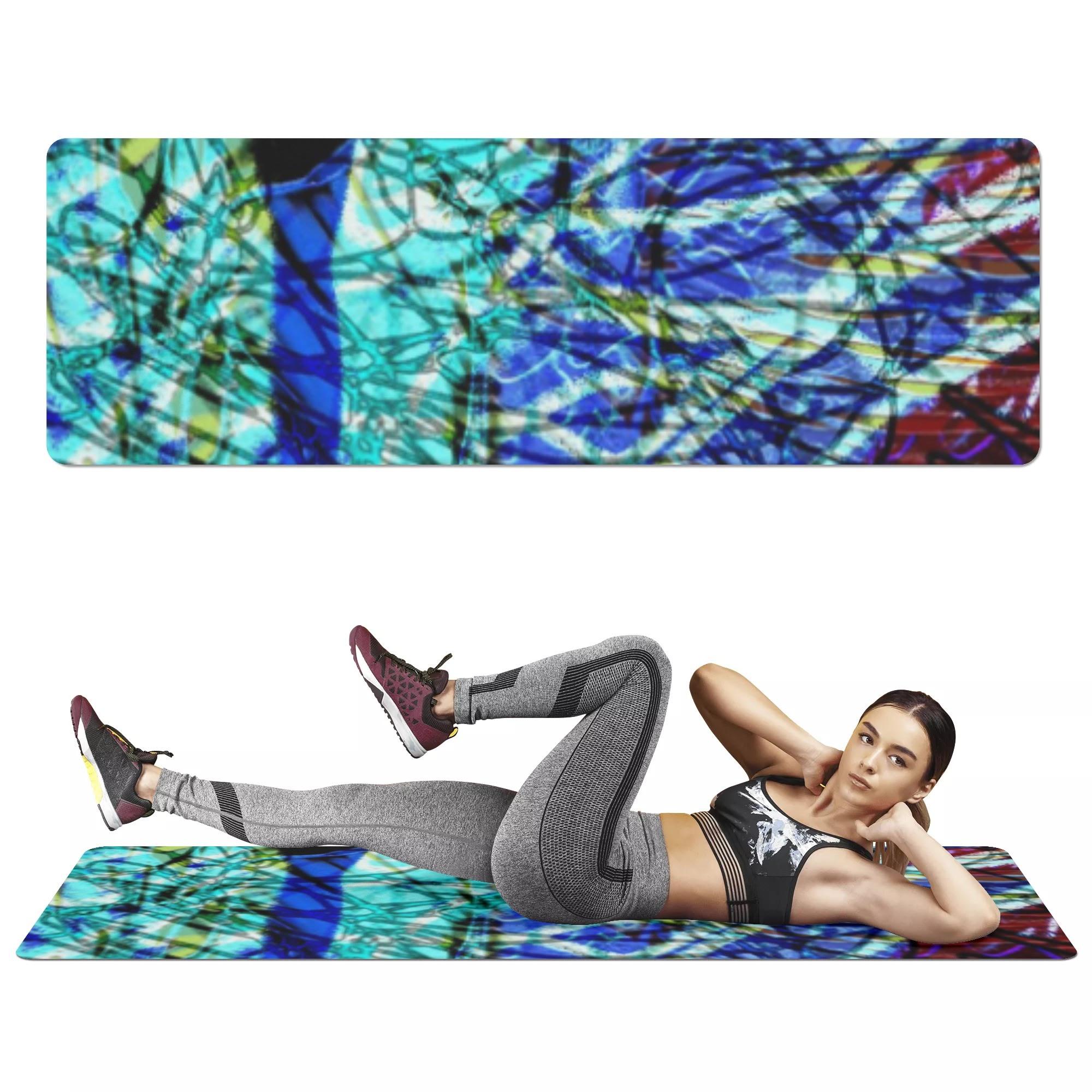 725#14(ヨガマット) ヨガマット ユニセックス ホームデコレーション アート カラフル 抽象 ユニーク 個..