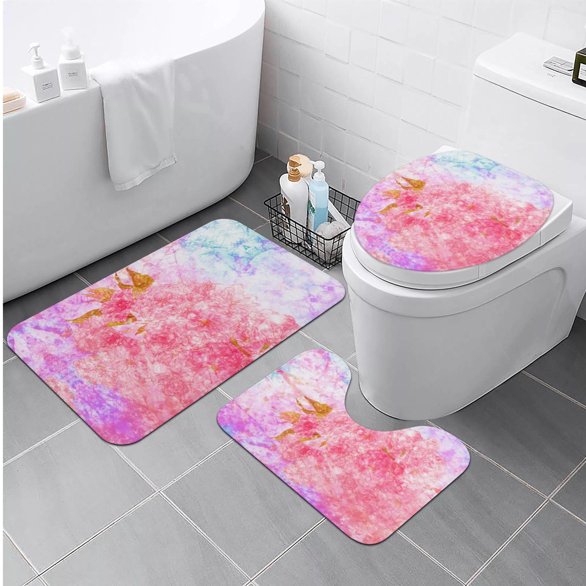 咲桜(トイレマットセット) トイレマットセット ユニセックス ホームデコレーション アート ピンク 花柄 綺麗 個性的 スタイリッシュ お洒落 幻想的 春 桜 花びら フラワー 舞う 咲く 華