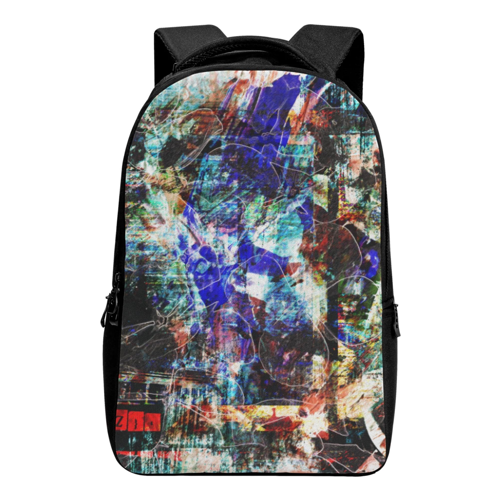 725#56(バックパック) バックパック ユニセックス バッグ アート クール カラフル 綺麗 抽象 ユニーク 個性的 スタイリッシュ お洒落 ファンタジー 幻想的 コラージュ ミマキボクカ _ID018