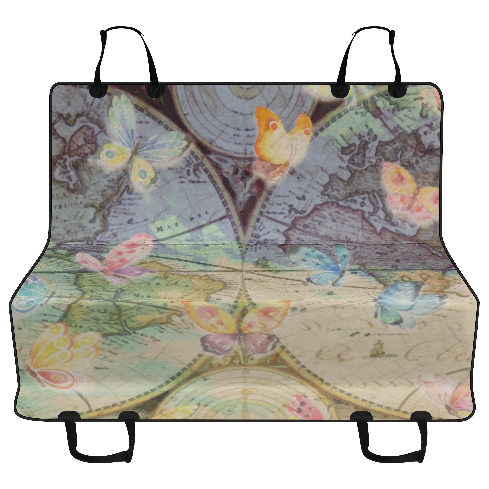旅する蝶々(ペットシート) ペットシート ユニセックス ホームデコレーション アート デザイン 綺麗 個性的 お洒落 ファンタジー 蝶々 大人可愛い アンティーク コラージュ 地図 世界