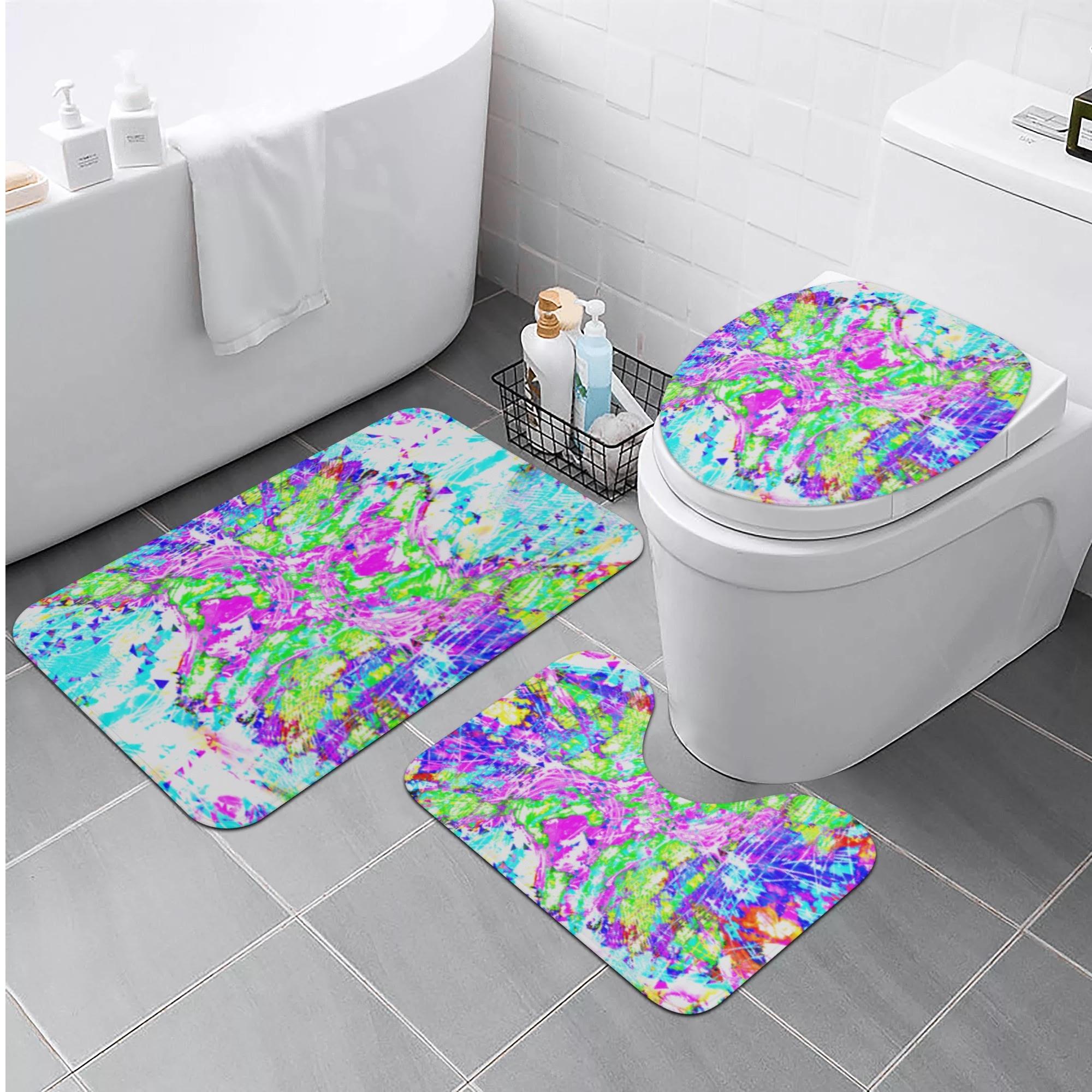 725#41(トイレマットセット) トイレマットセット ユニセックス ホームデコレーション アート カラフル 抽象 ユニーク 個性的 スタイリッシュ お洒落 ミマキボクカ _ID018