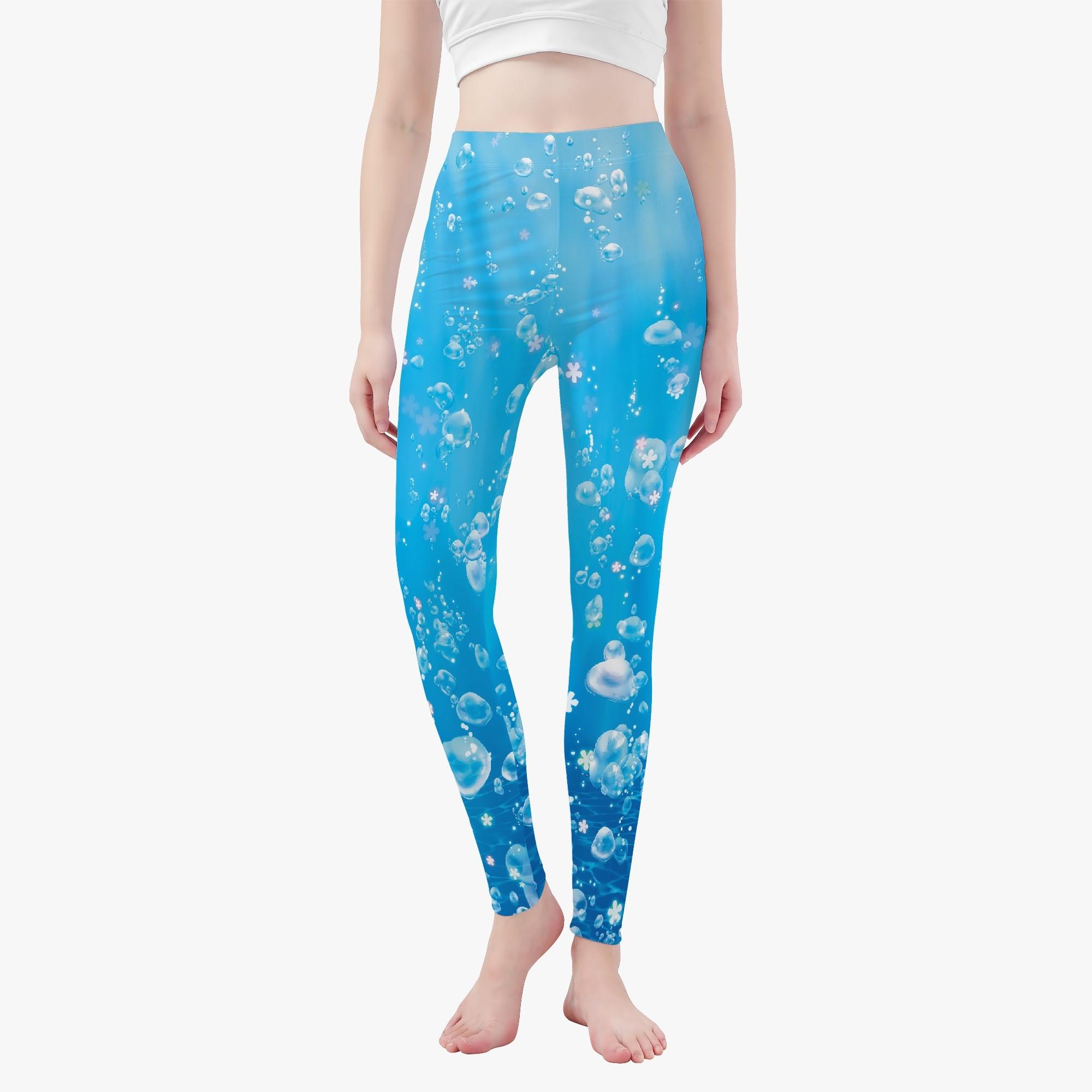 楽天山瀬インテリアキラキラ水中（レギンス 10分丈） レギンス 10分丈 レディース 全て 花 光 海 幻想的 水中 水底 波紋 ゆらぎ 気泡 冴木みやこ _ID018