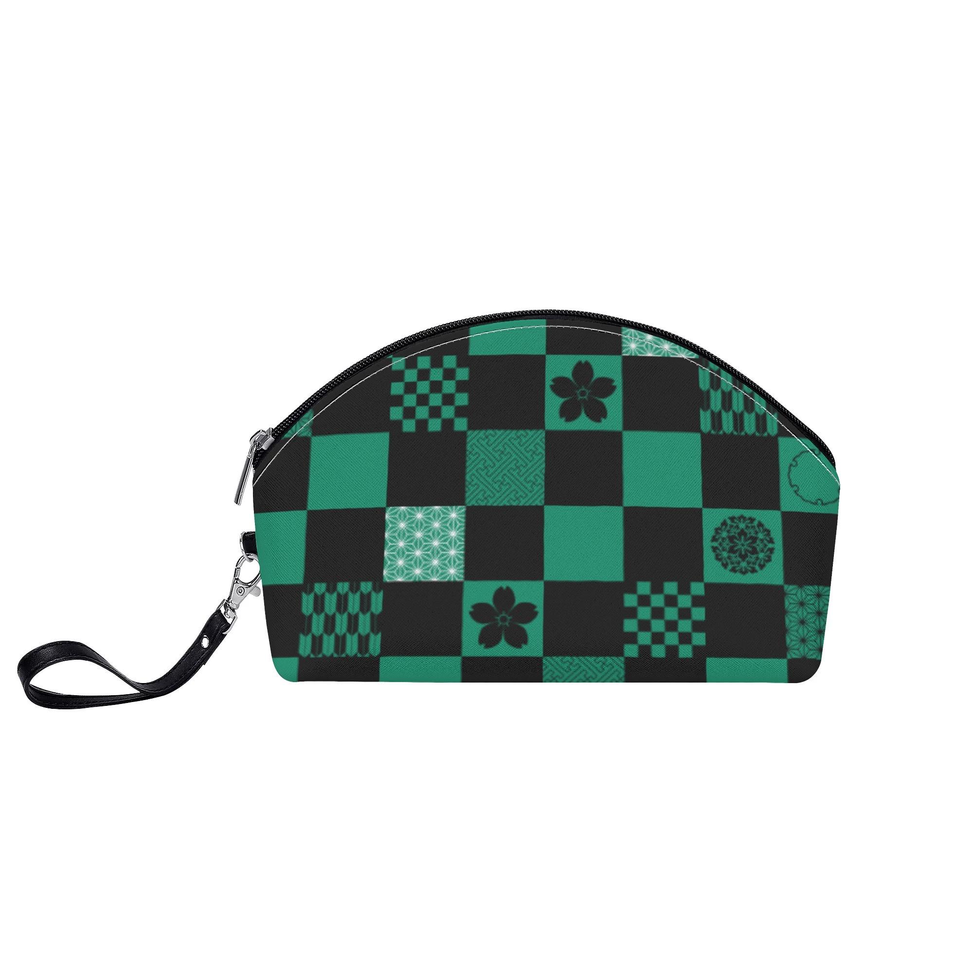 和の地紋文様柄 常磐緑(丸型コスメポーチ) 丸型コスメポーチ レディース バッグ 全て 和風 和柄 桜 雪..