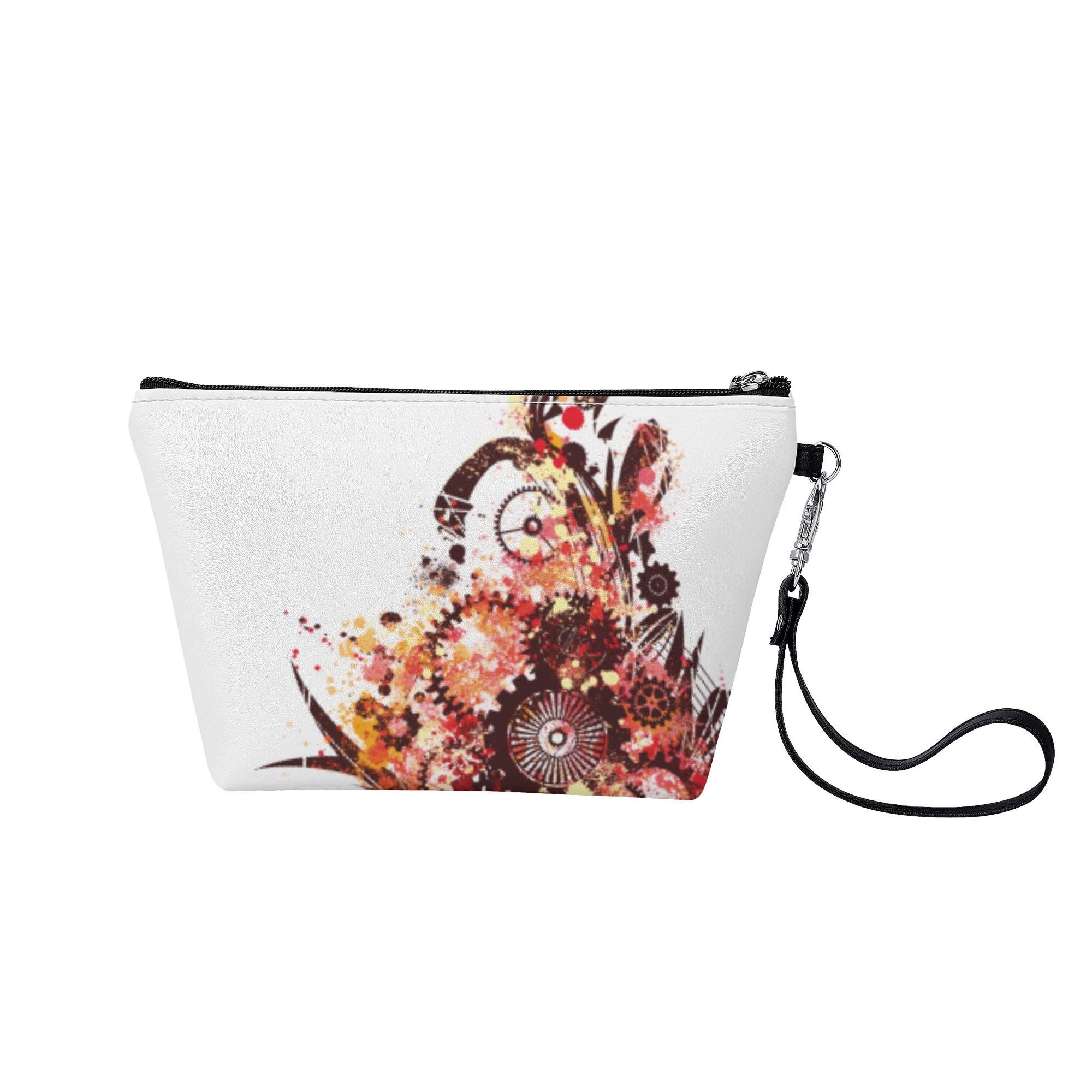 歯車パレード赤(コスメポーチ) コスメポーチ ユニセックス バッグ 全て 赤 スプラッシュ ペイント 歯車..