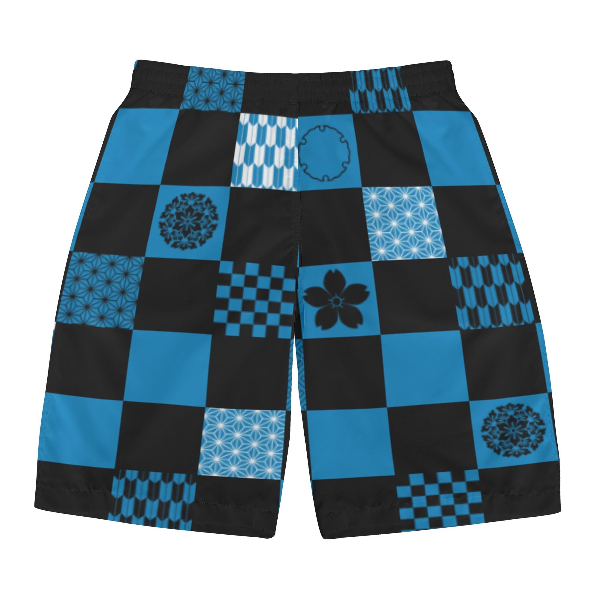 和の地紋文様柄 紺碧(メンズサーフパンツ) メンズサーフパンツ メンズ 全て 和風 和柄 桜 雪輪 麻の葉 ..