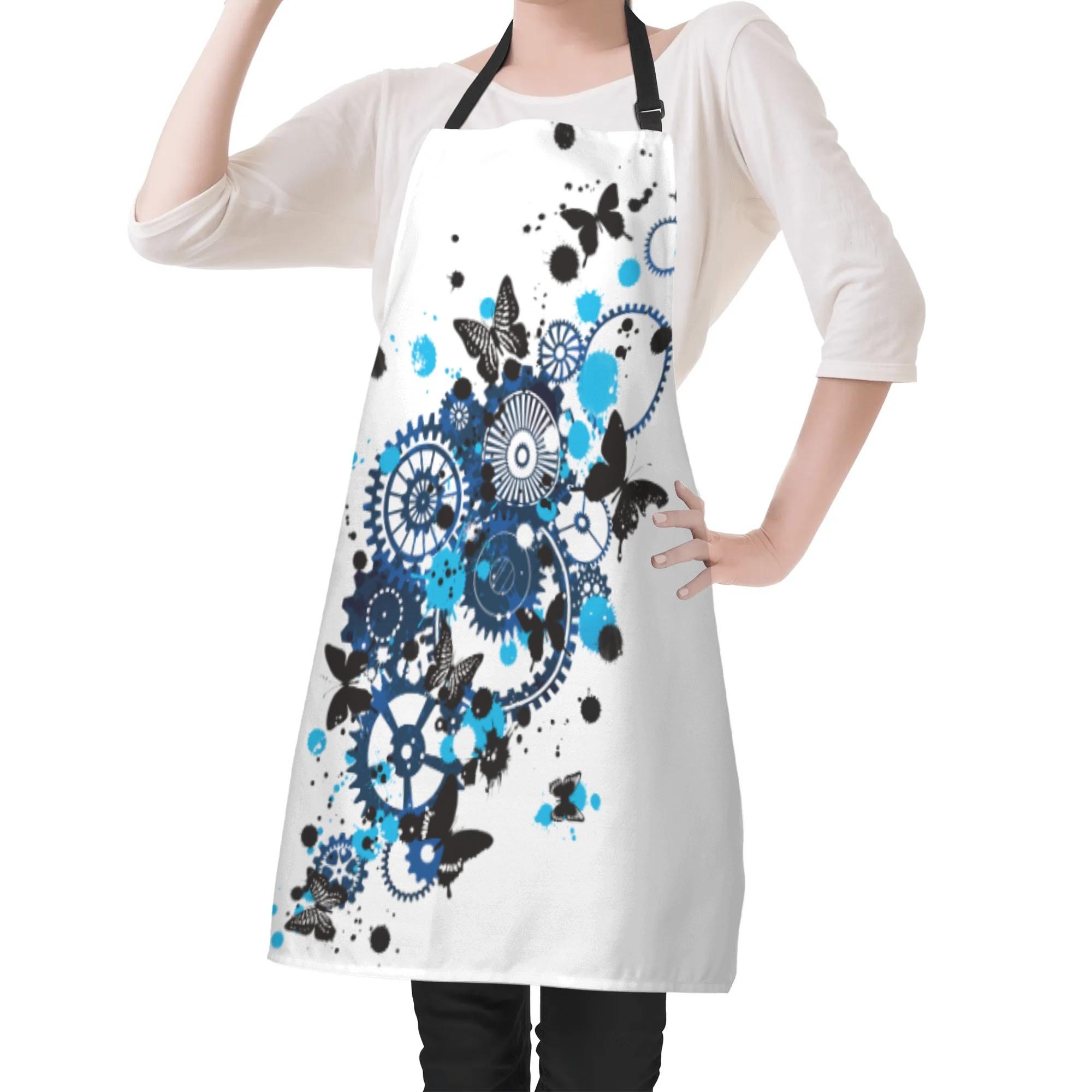 歯車蝶青(エプロン) エプロン ユニセックス ホームデコレーション 全て 歯車 ギア シルエット 飛沫 アゲハ蝶 揚羽蝶 血痕 インク 蝶 歯車蝶青 冴木みやこ _ID018