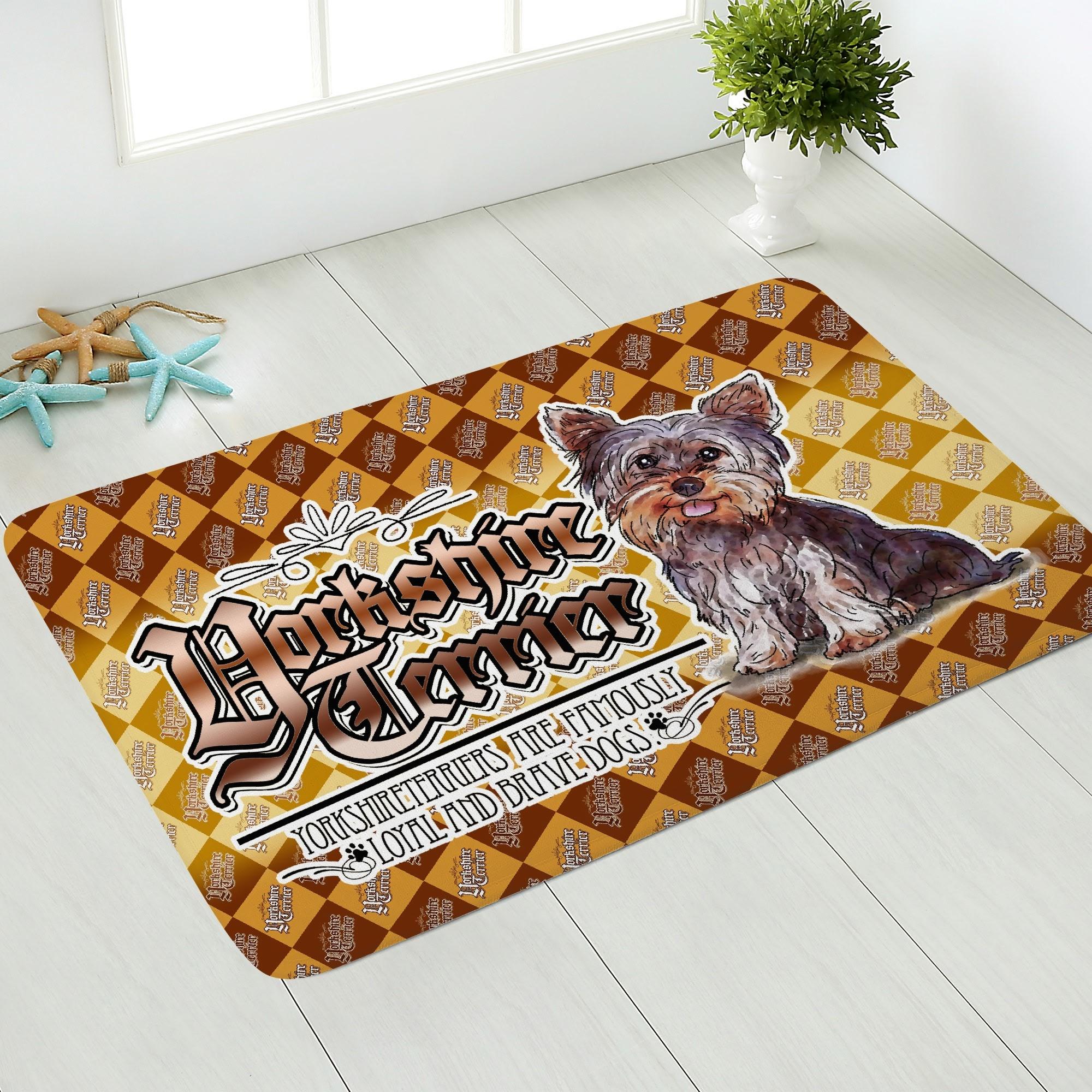 ヨークシャーテリア 柄のドアマット (ふんわりドアマット) ふんわりドアマット ユニセックス ホームデコレーション 全て ドッグ ペット ペットグッズ おちたけみち プリントン ヨーキー