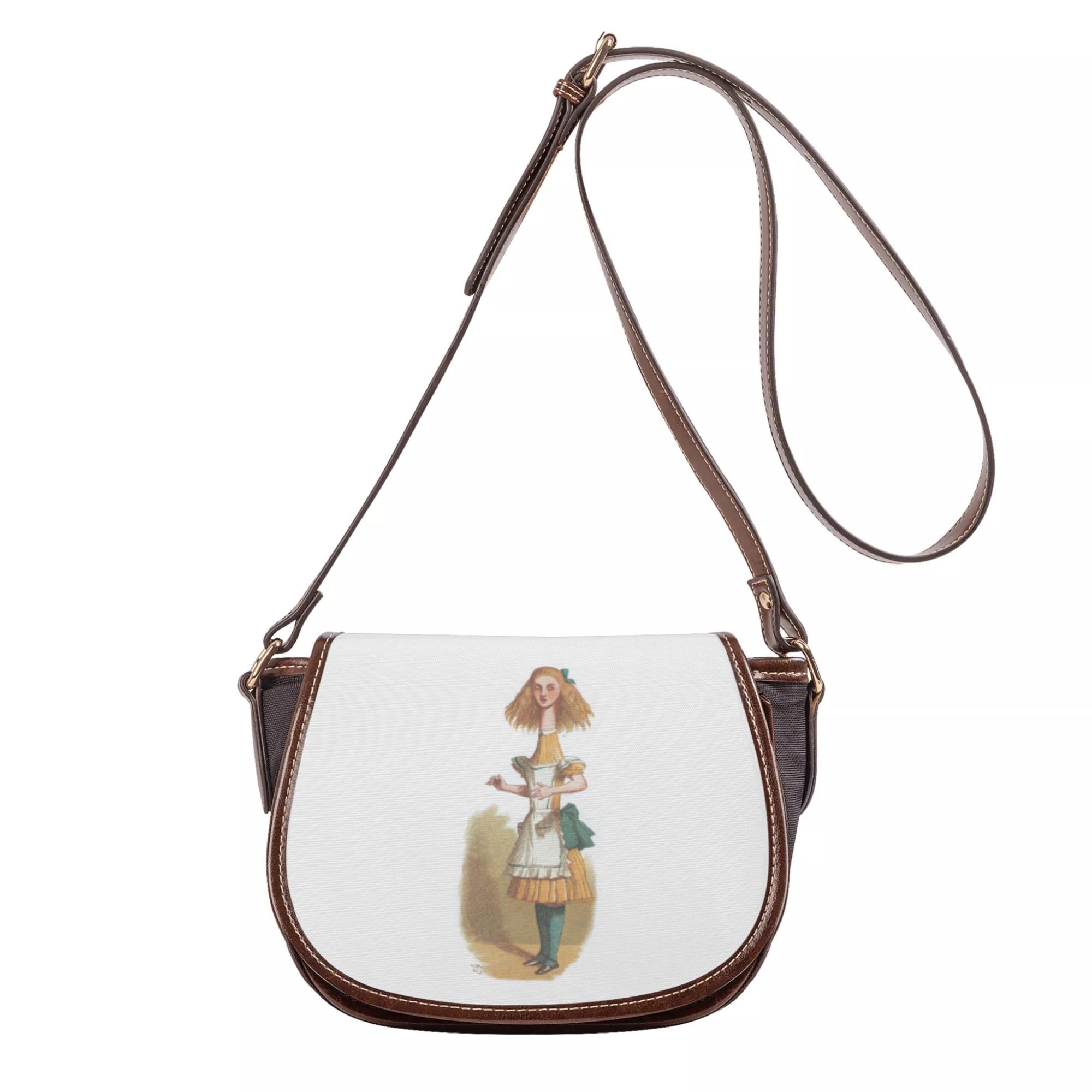 不思議の国のアリス 「背が高くなるアリス」 ジョン・テニエル(サドルバッグ) サドルバッグ レディース バッグ 全て ジョン・テニエル パブリックドメイン アート 世界のアート作品 _ID018