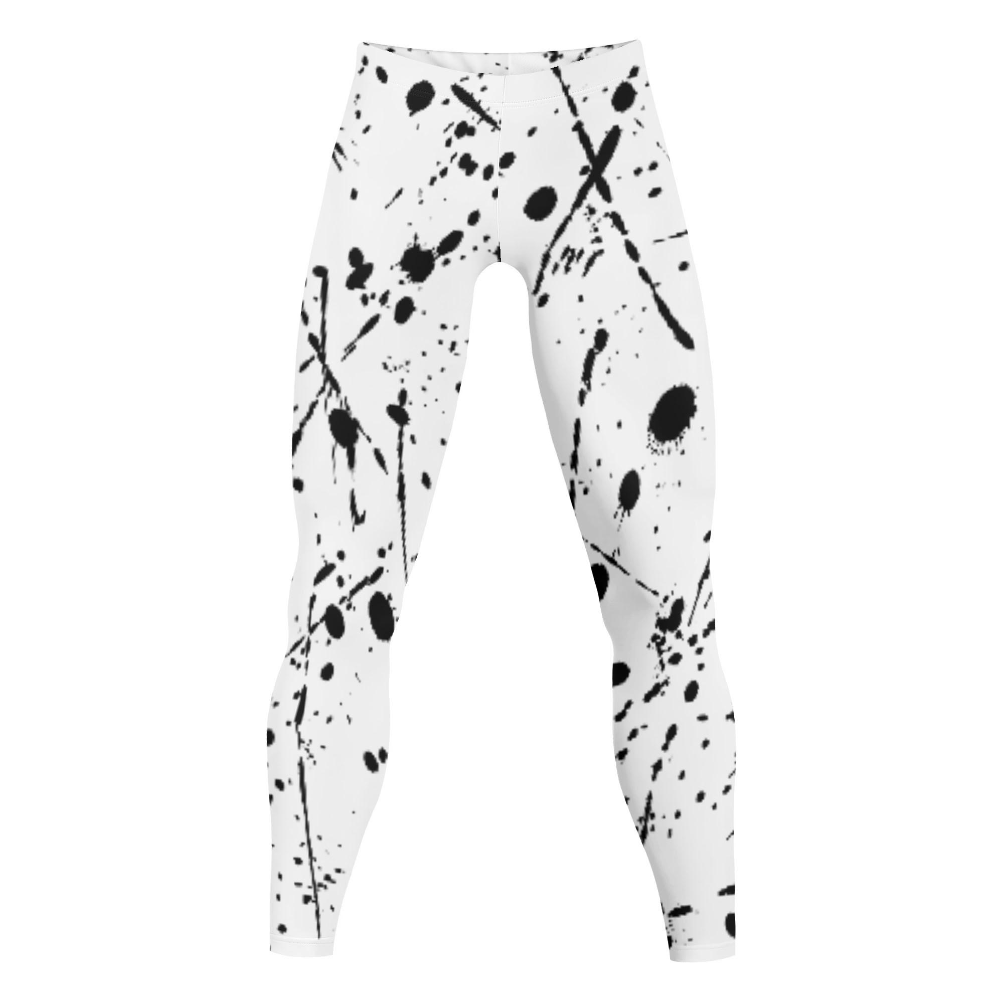 PAINT_KW_MLG(メンズレギンス 10分丈) メンズレギンス 10分丈 メンズ 全て ペイント 模様 飛散 nekototuribito _ID018