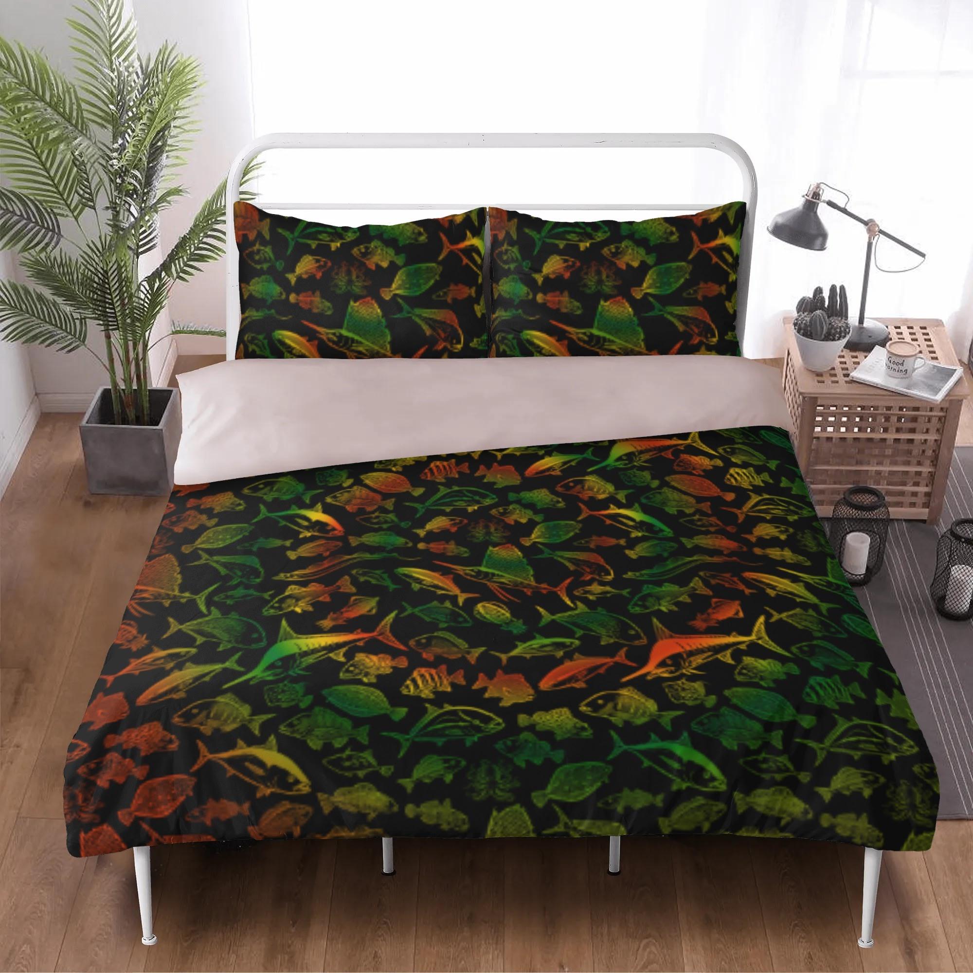 KAISUIGYO_U17_FC2(布団カバー（枕カバー2枚付きセット）) 布団カバー（枕カバー2枚付きセット） ユニセックス ホームデコレーション 全て 魚 海 釣り 海釣り 魚釣り 海水魚 渦 渦巻き(3)