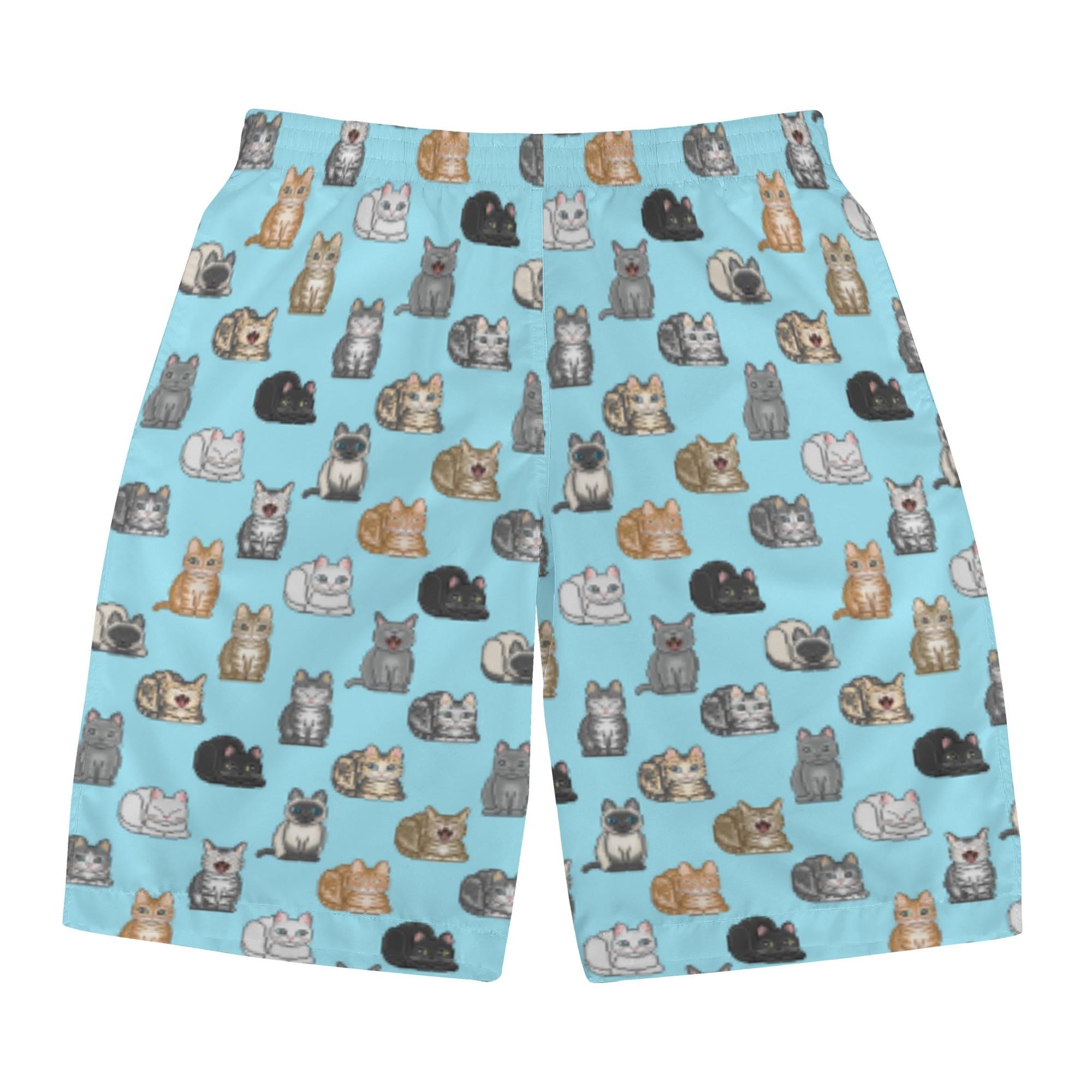 NEKO_10TB_MSP(メンズサーフパンツ) メンズサーフパンツ メンズ 全て 猫 ネコ ねこ CAT ペット アニマル 動物 ドット絵 nekototuribito _ID018