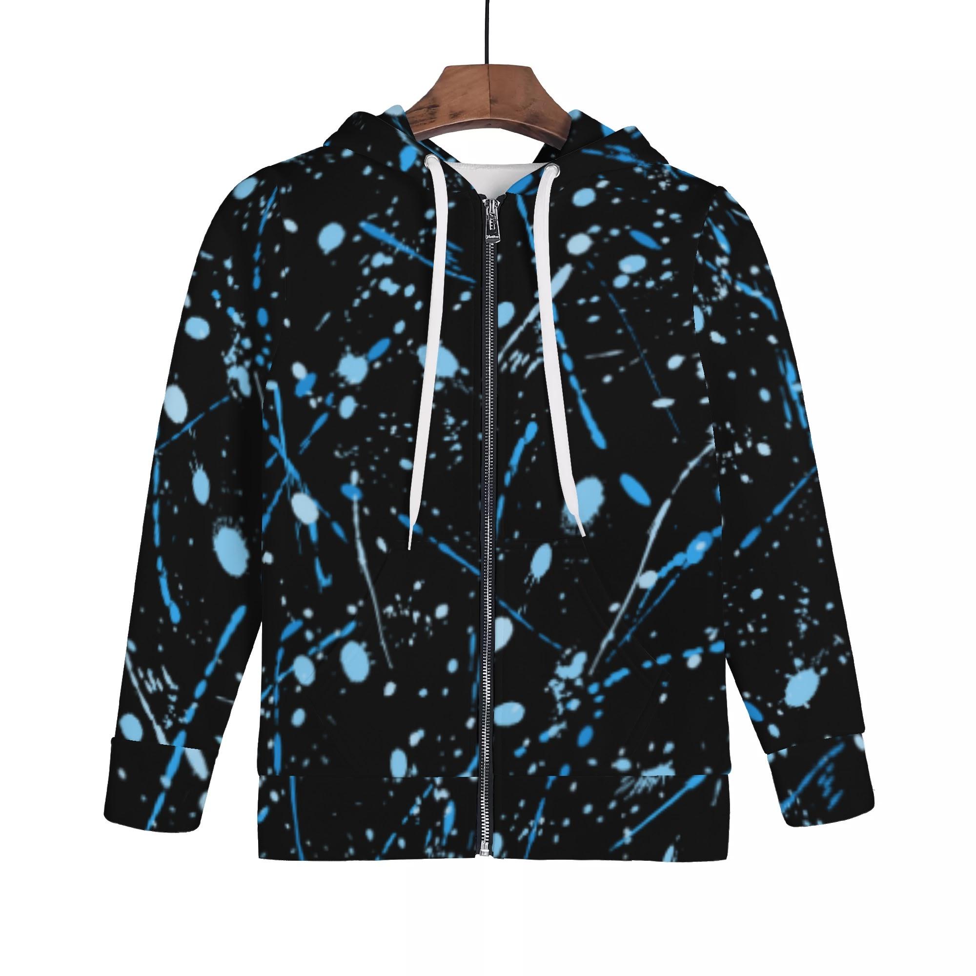 PAINT_BK_KJP(キッズジップアップフードパーカー) キッズジップアップフードパーカー キッズ 全て ペイント 模様 飛散 nekototuribito _ID018(4)