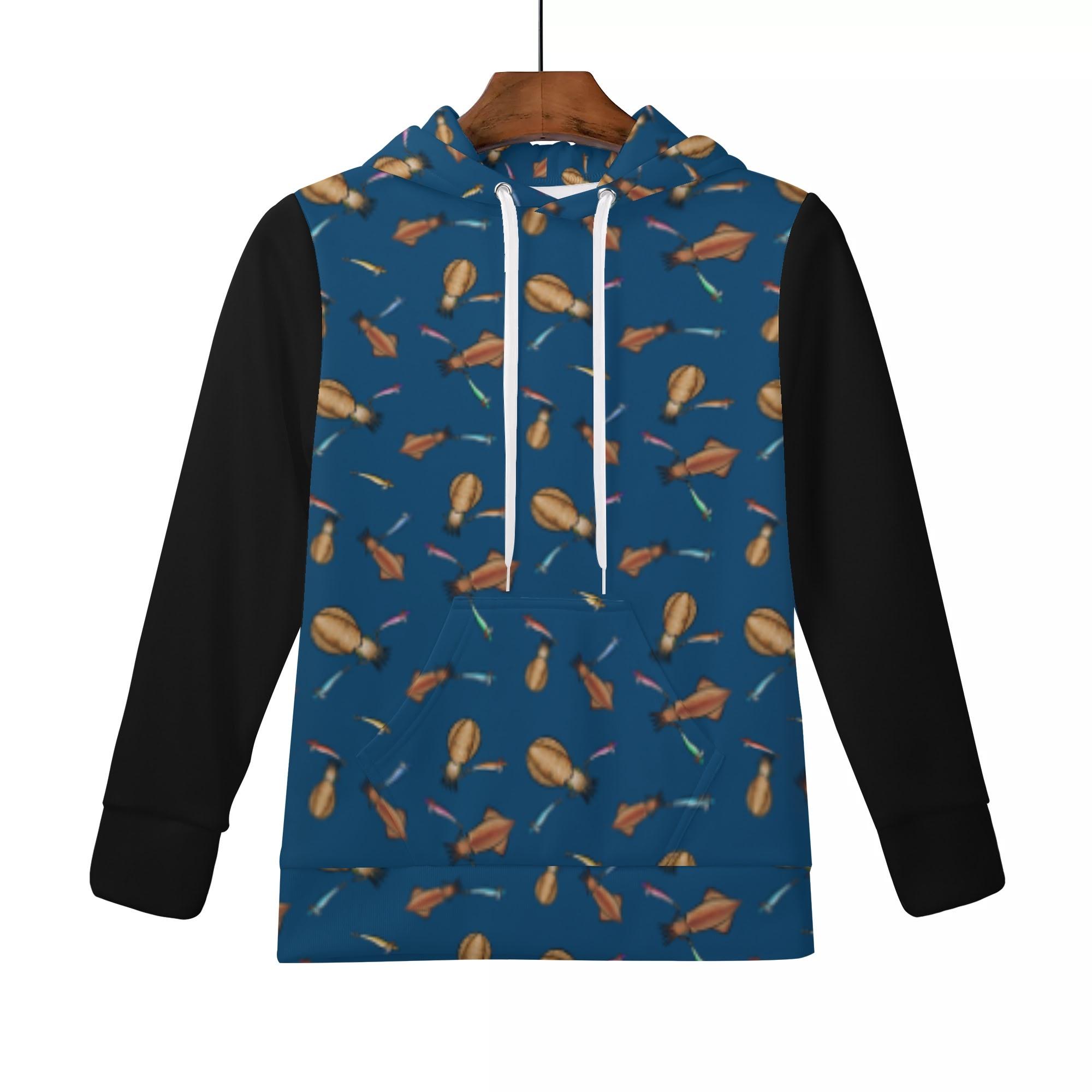 IKA_CDB_K_KP(キッズフードパーカー) キッズフードパーカー キッズ 全て 海 釣り 海釣り 魚釣り アオリ..