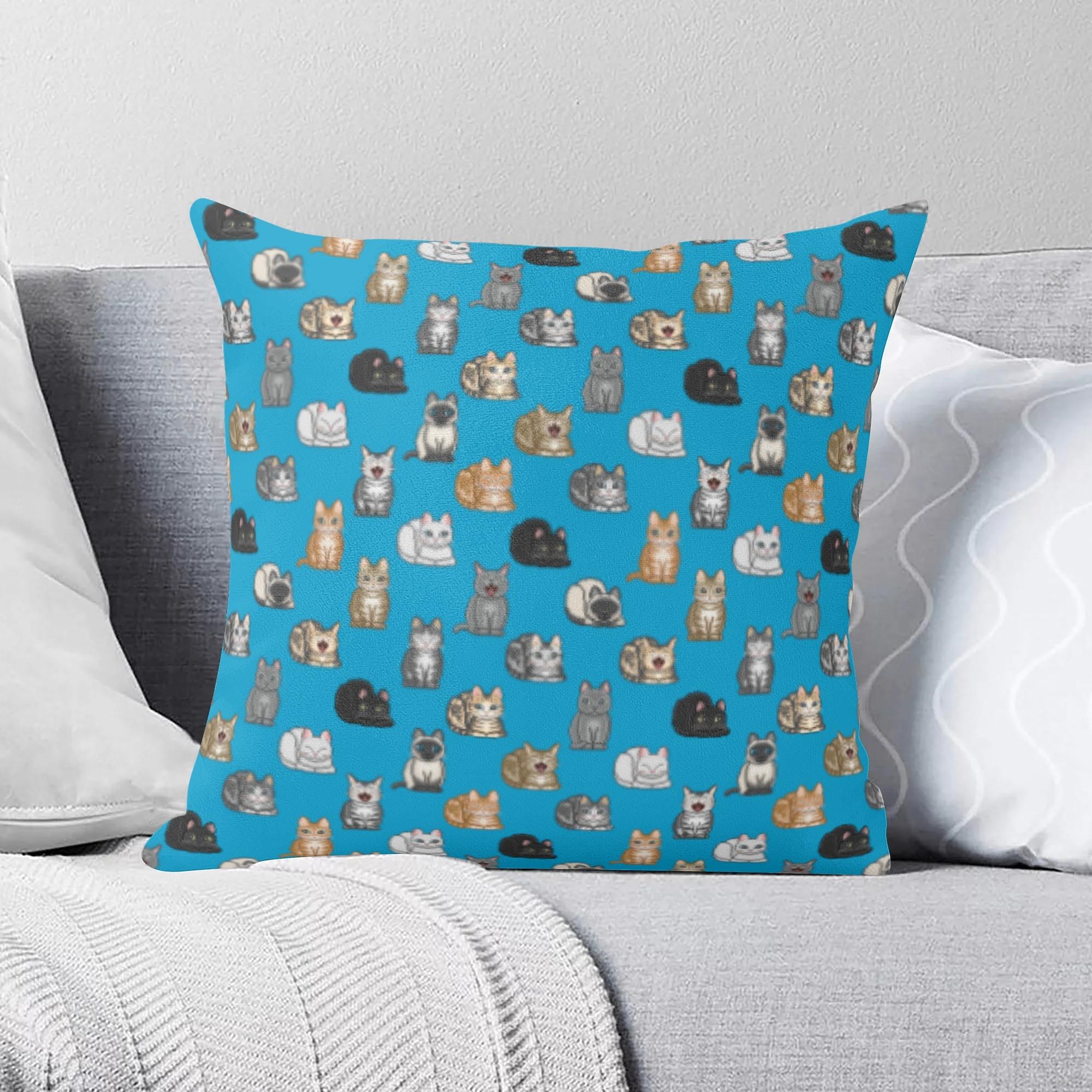 NEKO_10B_W_FCC(フルプリントクッションカバー) フルプリントクッションカバー ユニセックス ホームデ..