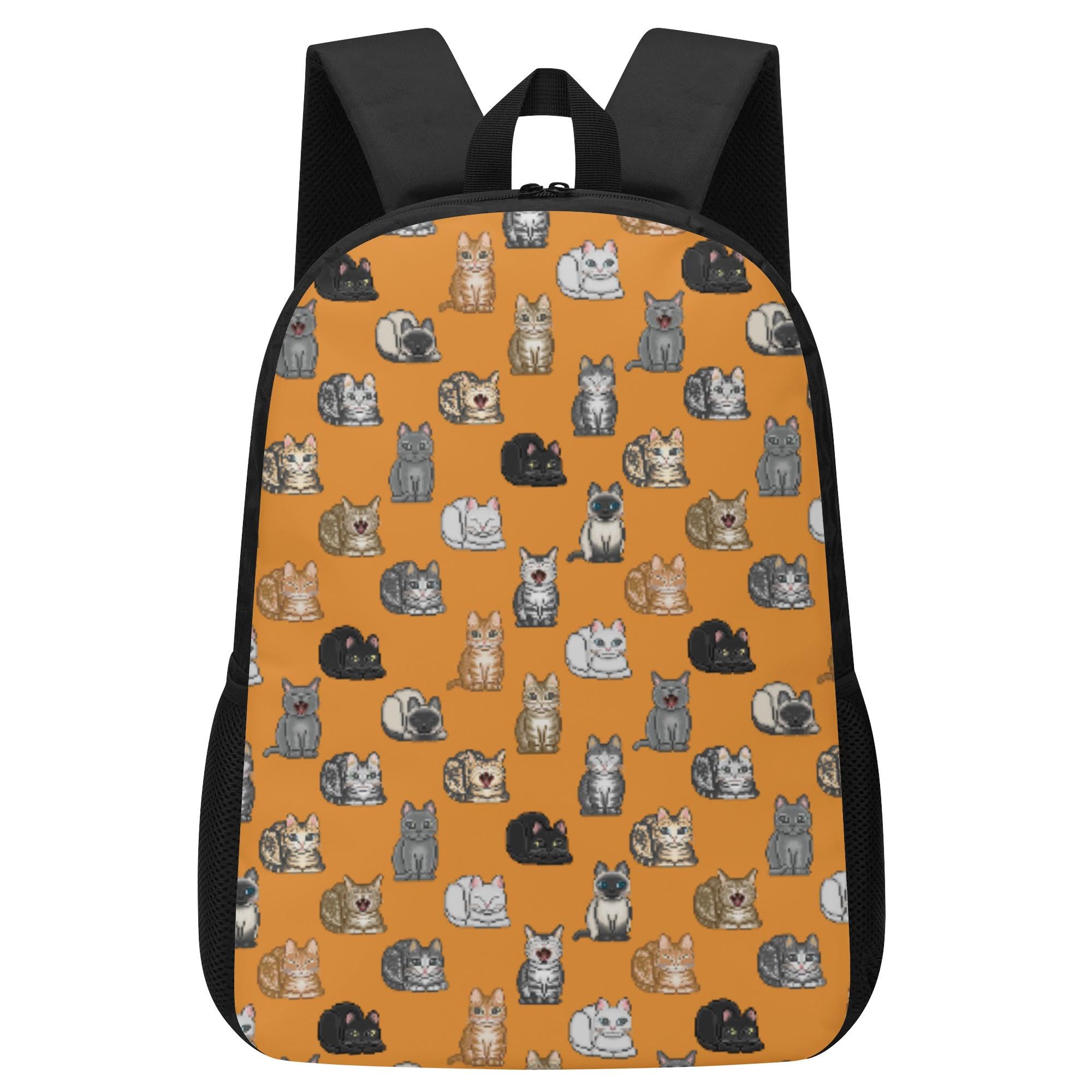 NEKO_10GY_NLT(ニューラップトップバックパック) ニューラップトップバックパック ユニセックス バッグ 全て 動物 猫 ねこ ペット cat アニマル ドット絵 nekototuribito _ID018(4)