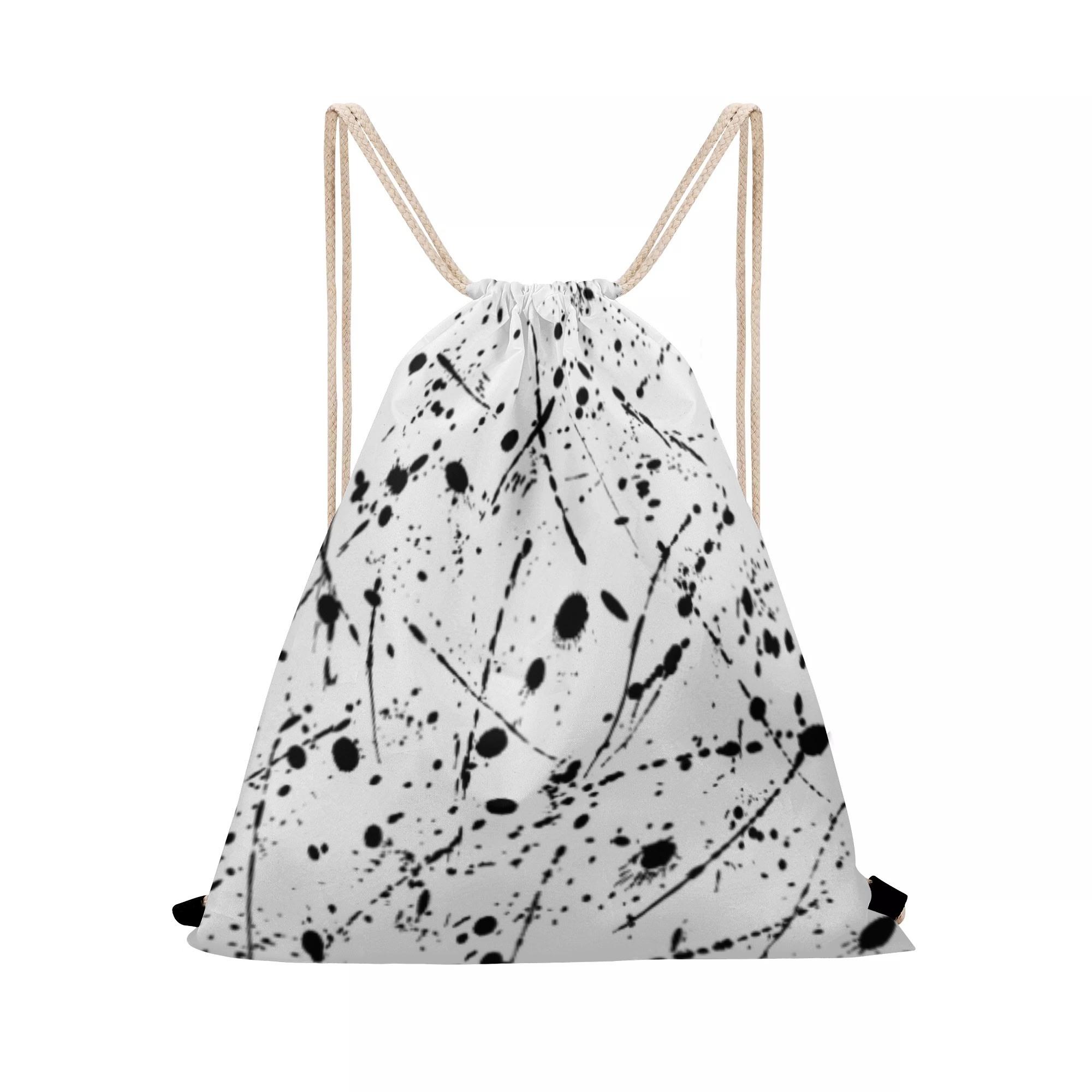 PAINT_KW_NS(ナップサック) ナップサック ユニセックス バッグ 全て ペイント 模様 飛散 nekototuribito _ID018