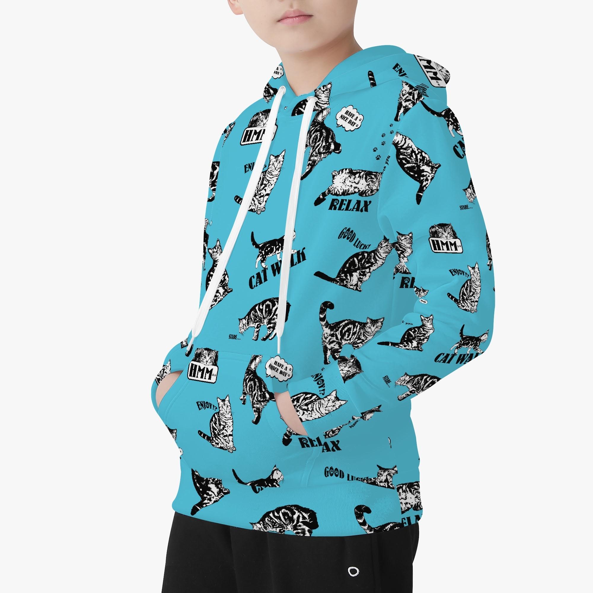 CAT_KTB_KP(キッズフードパーカー) キッズフードパーカー キッズ 全て 猫 ネコ ねこ CAT ペット アニマル 動物 アメショ アメショー アメリカンショートヘア nekototuribito _ID018