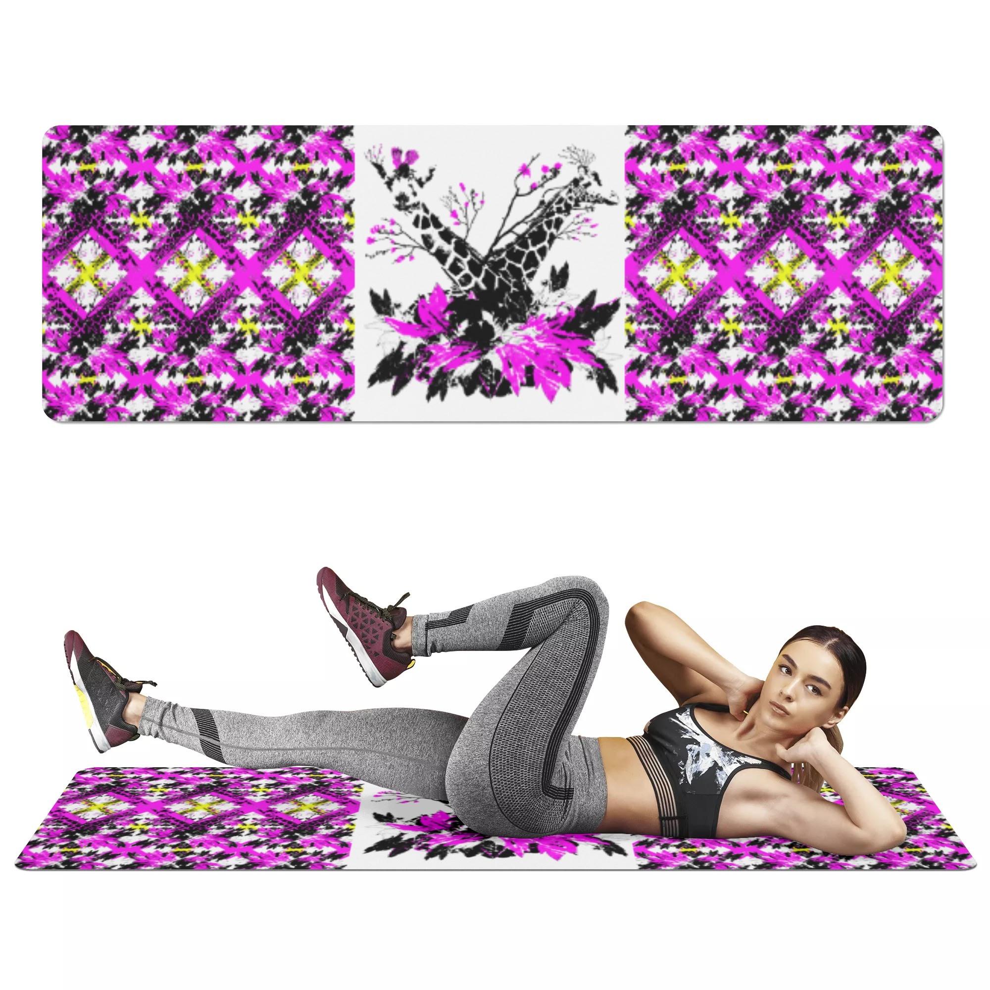 KIRIN CROSS(ヨガマット) ヨガマット ユニセックス ホームデコレーション 動物 キリン アニマル 哺乳類..