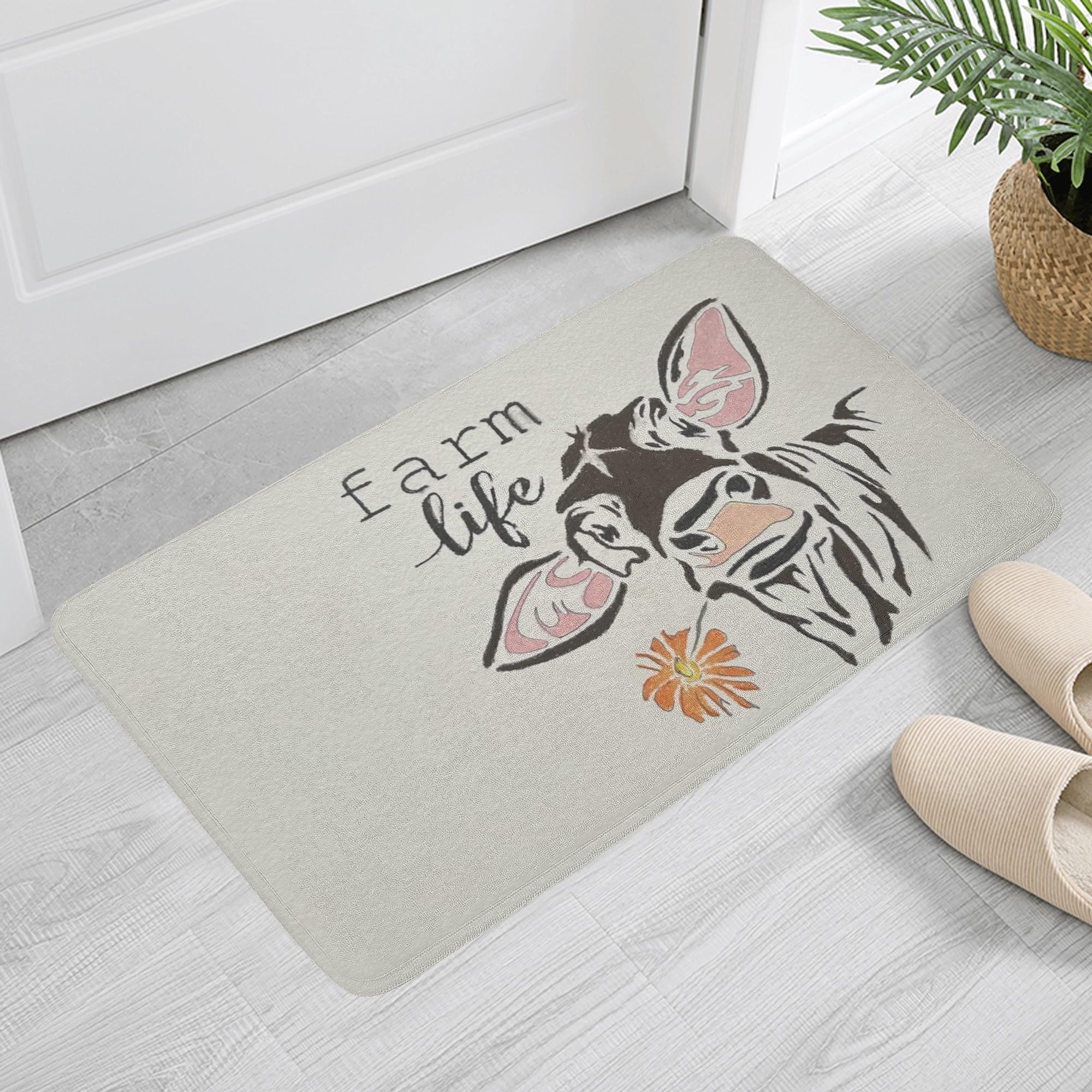 moo(ふんわりドアマット) ふんわりドアマット ユニセックス ホームデコレーション キャラクター 牛 megu _ID018