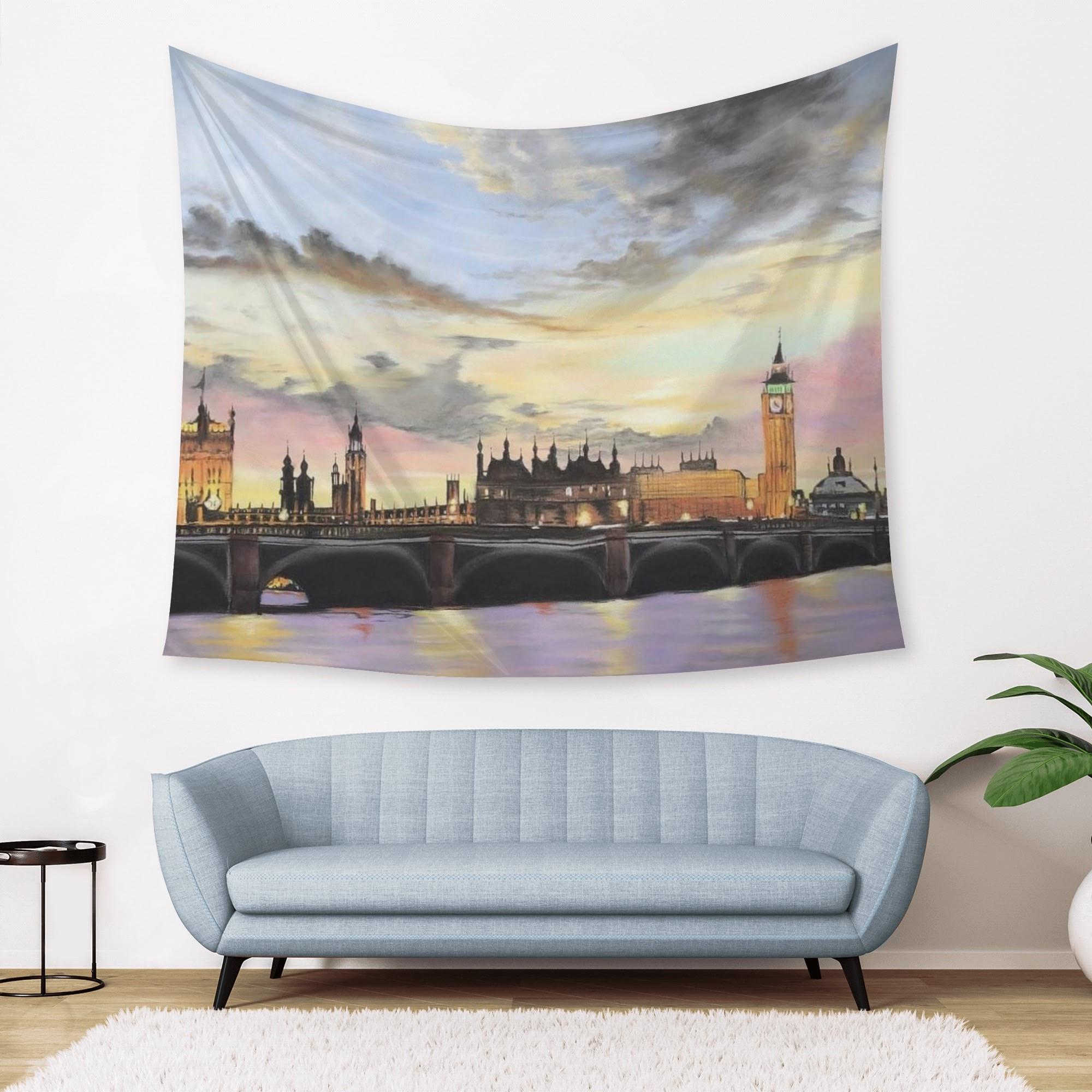 イギリスのビックベン(タペストリー) タペストリー ユニセックス ホームデコレーション アート megu _ID018