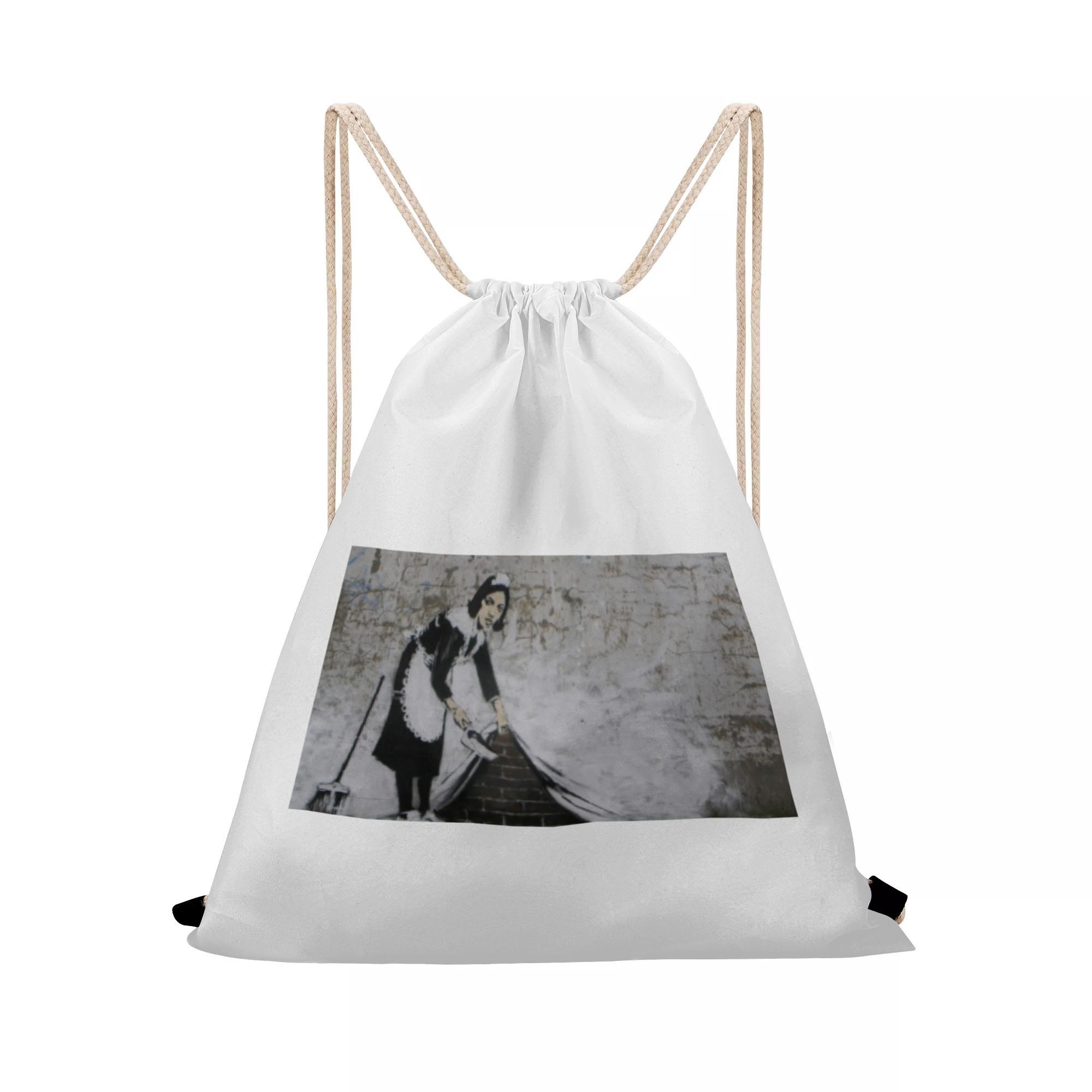 Banksy バンクシー メイドの壁画(ナップサック) ナップサック ユニセックス バッグ 全て public design _ID018