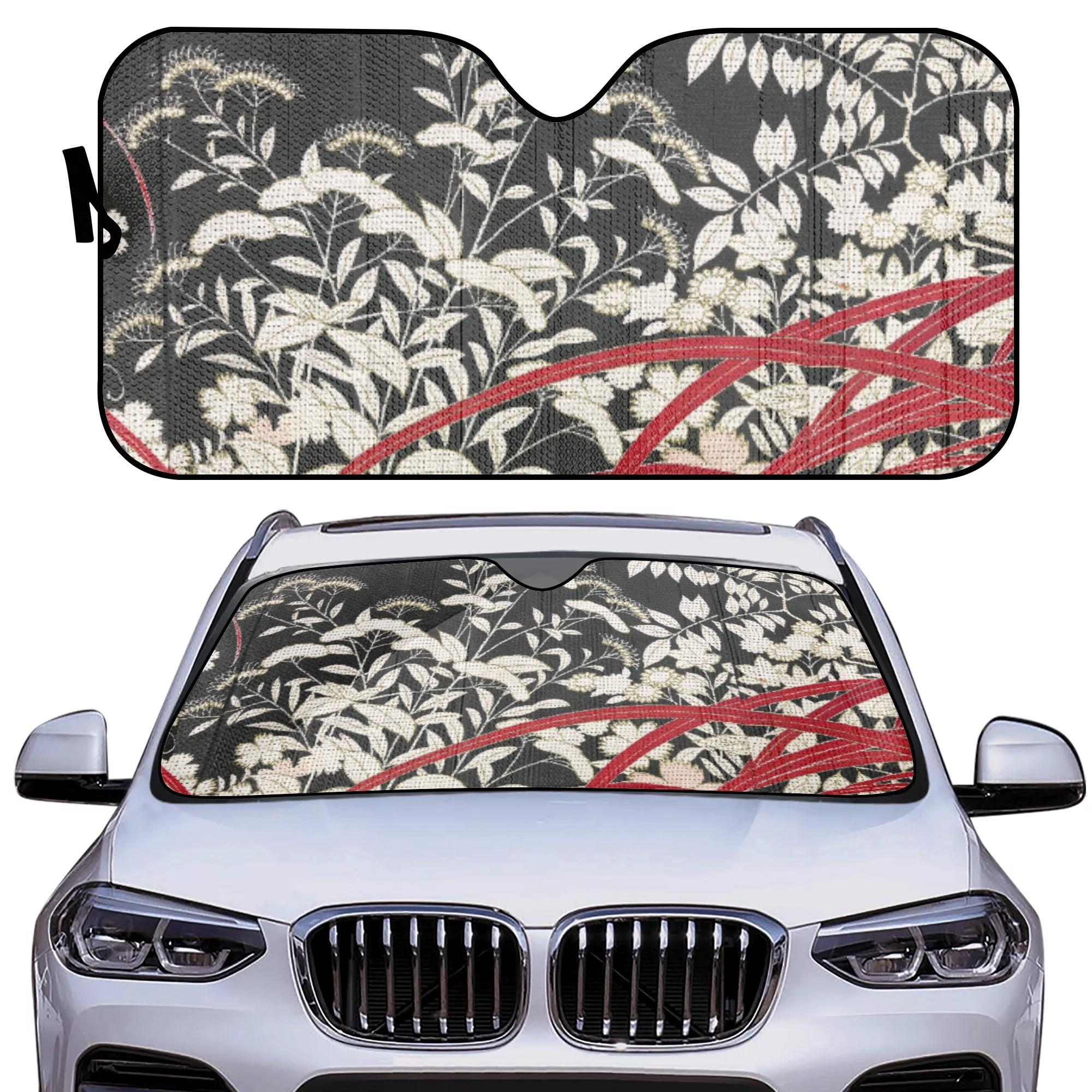 秋草の黒留袖(サンシェード) サンシェード ユニセックス ホームデコレーション アート ボタニカル 総柄..