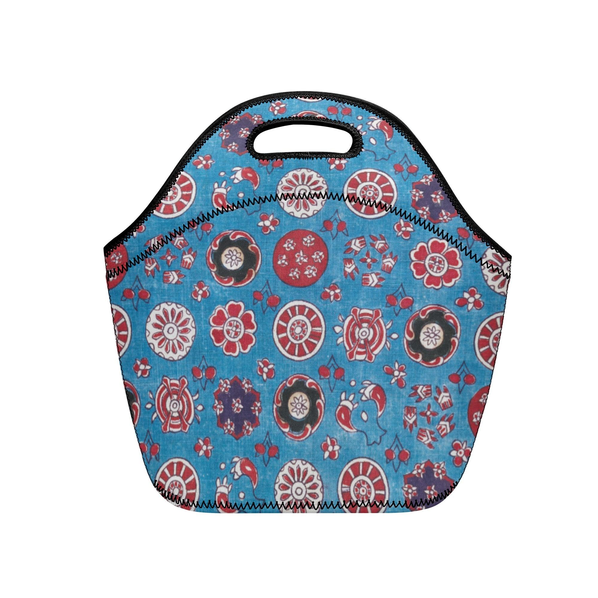 インド更紗の柄(ランチバッグ) ランチバッグ ユニセックス バッグ アート 花 和柄 フラワー 着物 更紗 ..