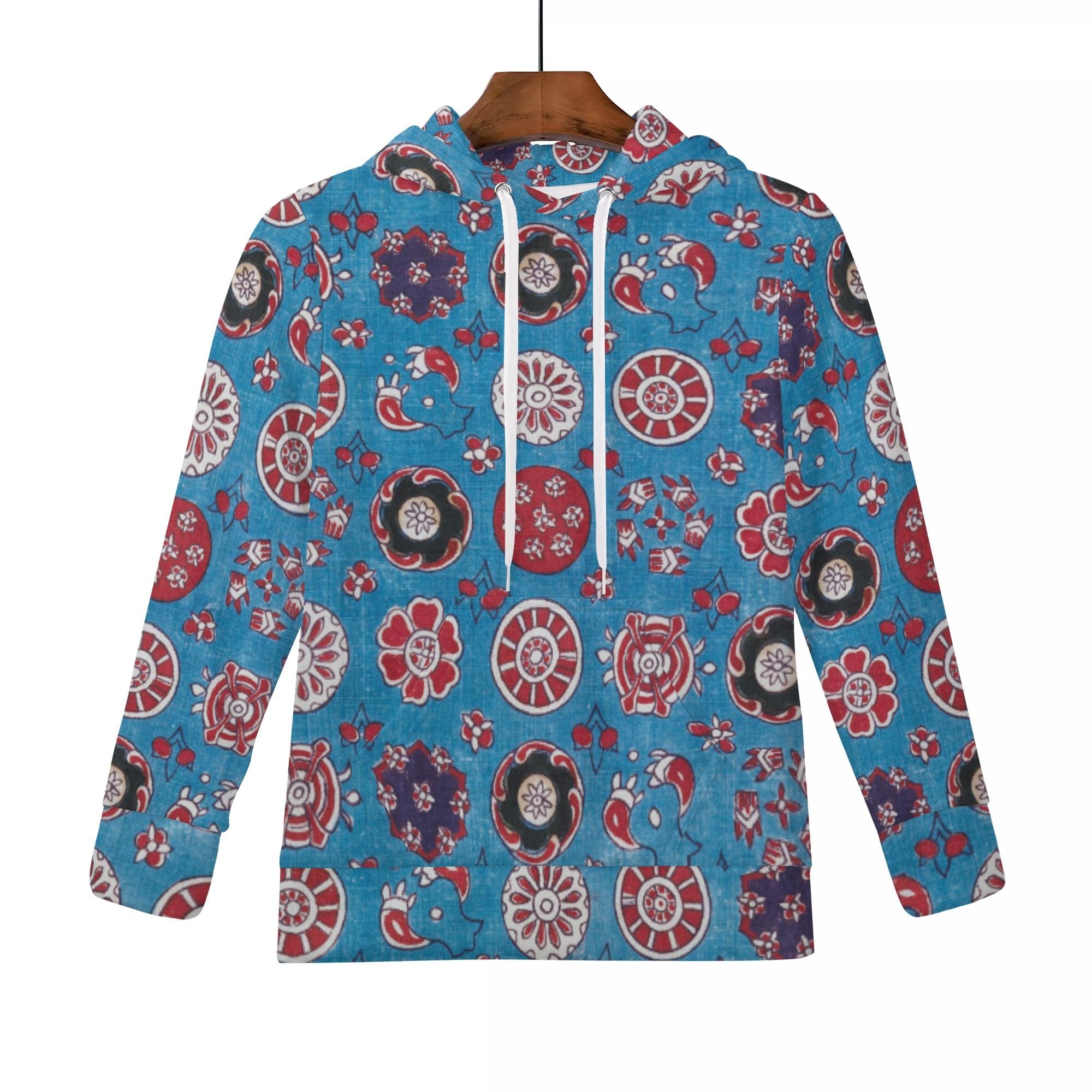 インド更紗の柄(キッズフードパーカー) キッズフードパーカー キッズ アート 花 和柄 フラワー 着物 更..