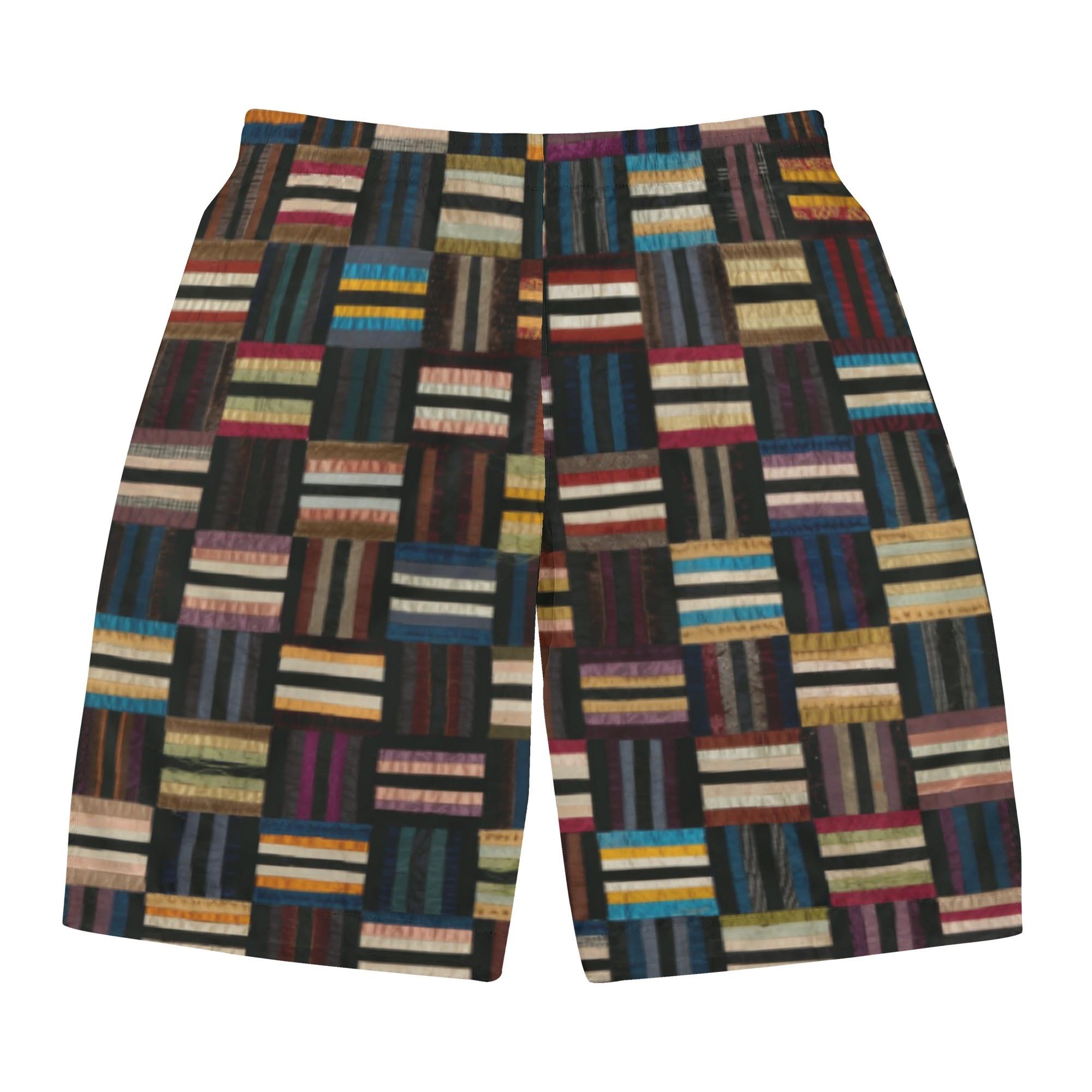 ローマンストライプ(メンズサーフパンツ) メンズサーフパンツ メンズ アート ストライプ アンティーク キルト キルティング ローマン Hiibuni _ID018