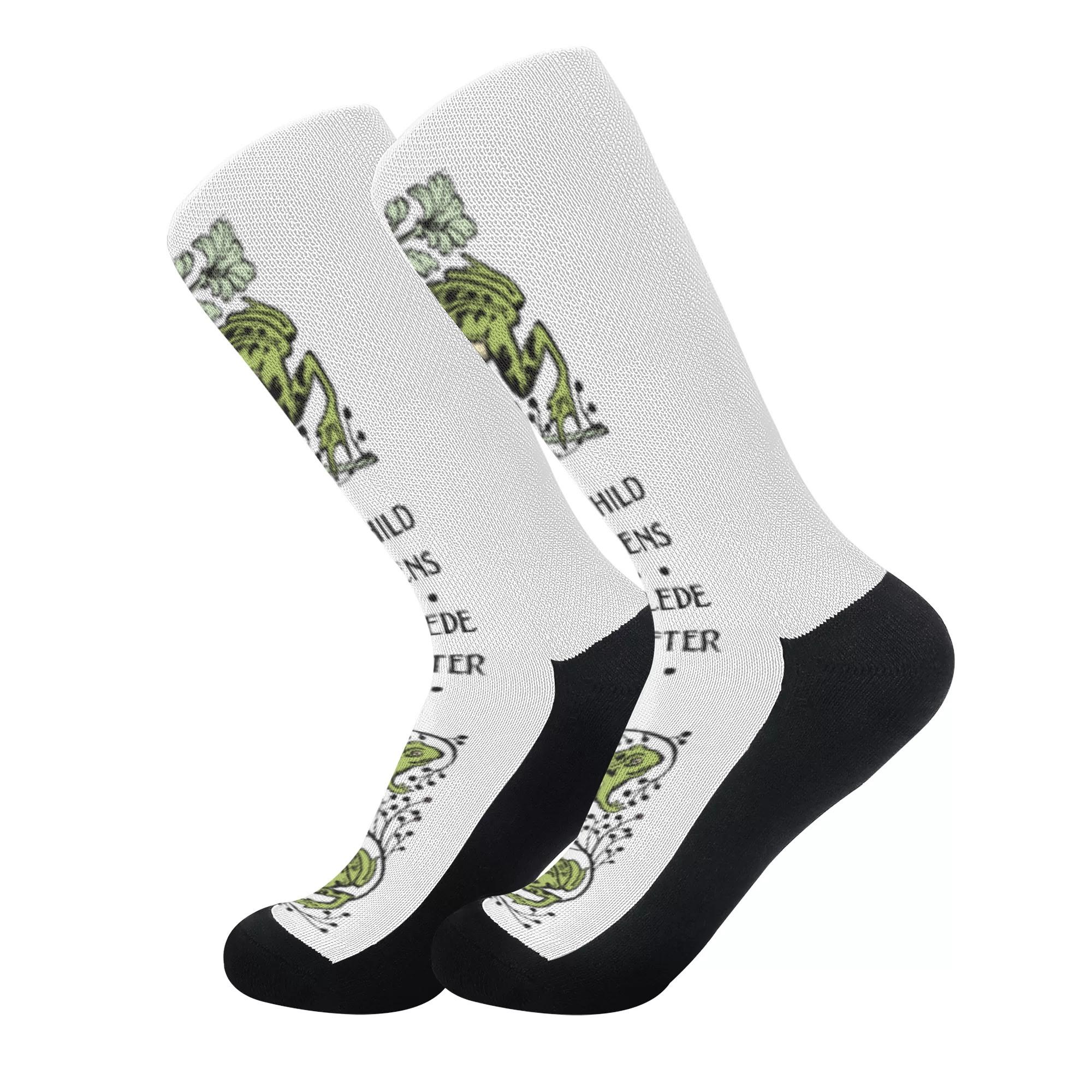 背表紙のカエル(ソックス) ソックス ユニセックス アクセサリー 動物 ボタニカル 花 北欧 Flower botan..