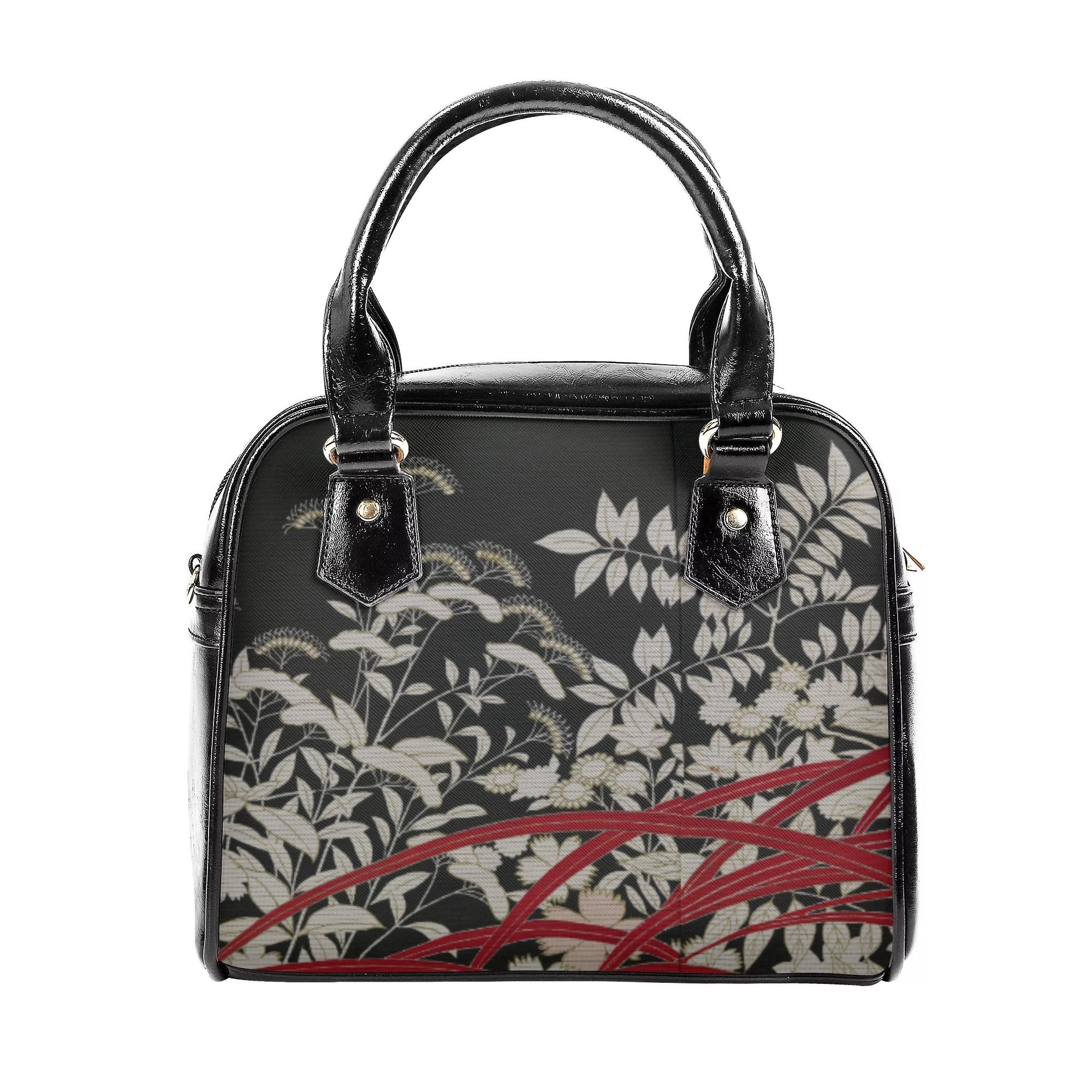 秋草の黒留袖(2WAYショルダーバッグ) 2WAYショルダーバッグ レディース バッグ 全て ボタニカル 総柄 ..