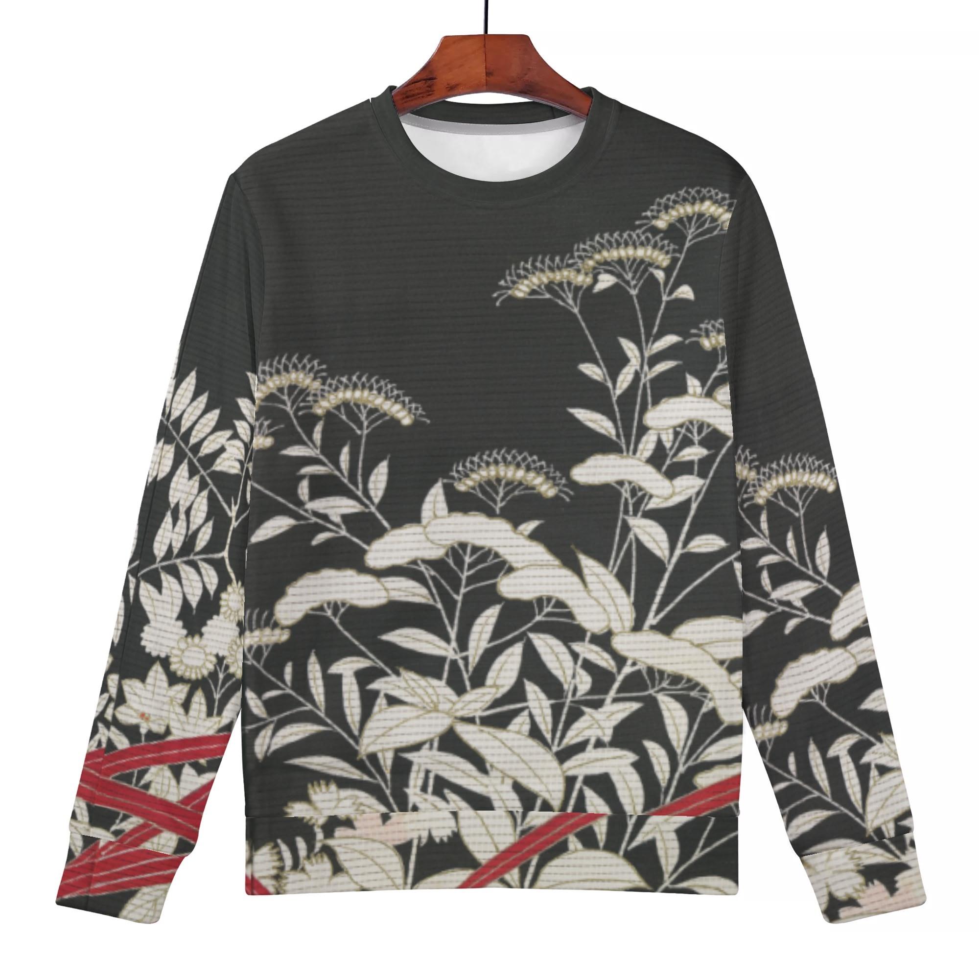 秋草の黒留袖(レディーススウェット) レディーススウェット レディース 全て ボタニカル 総柄 和 派手 ..