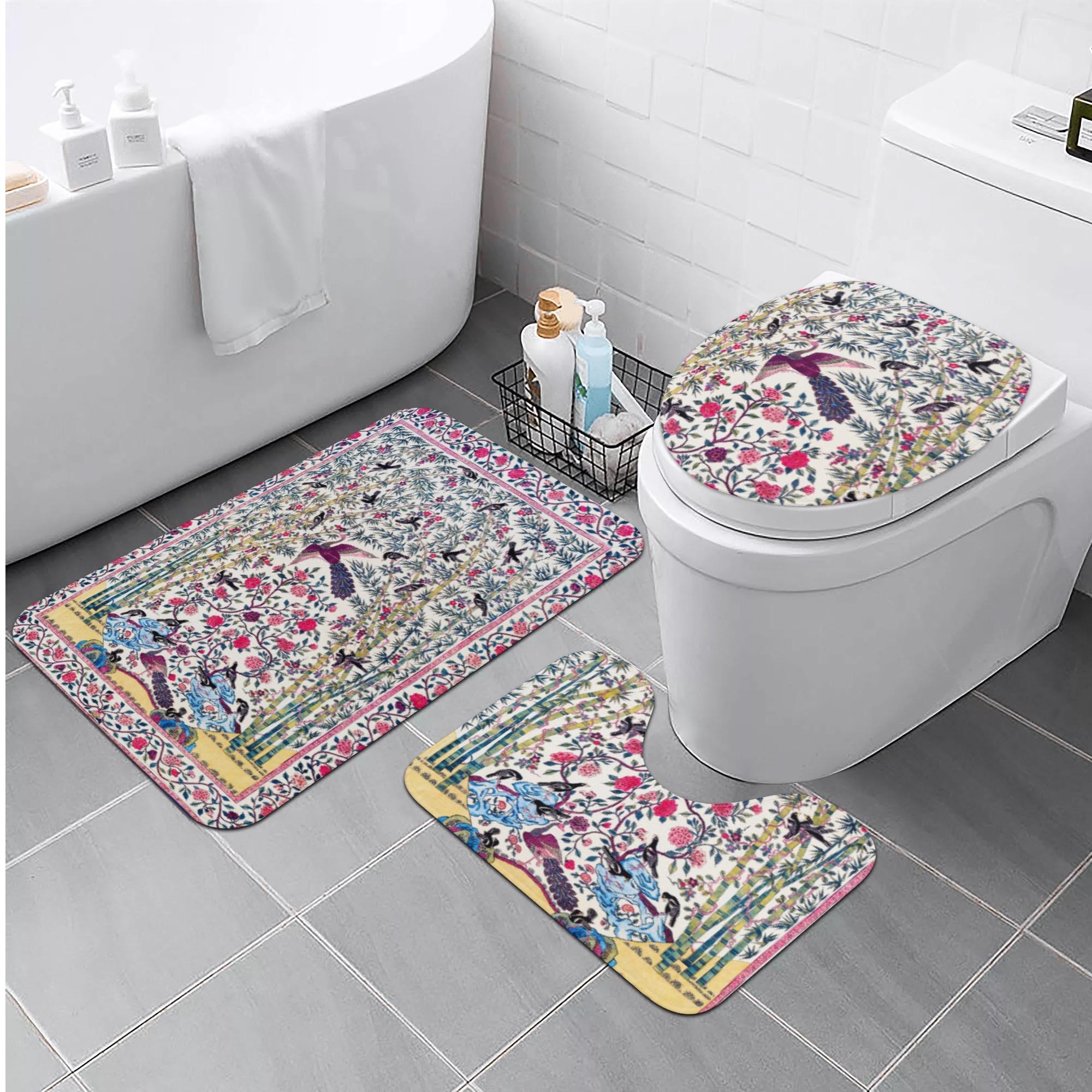 インドのシノワズリ(トイレマットセット) トイレマットセット ユニセックス ホームデコレーション 動物..