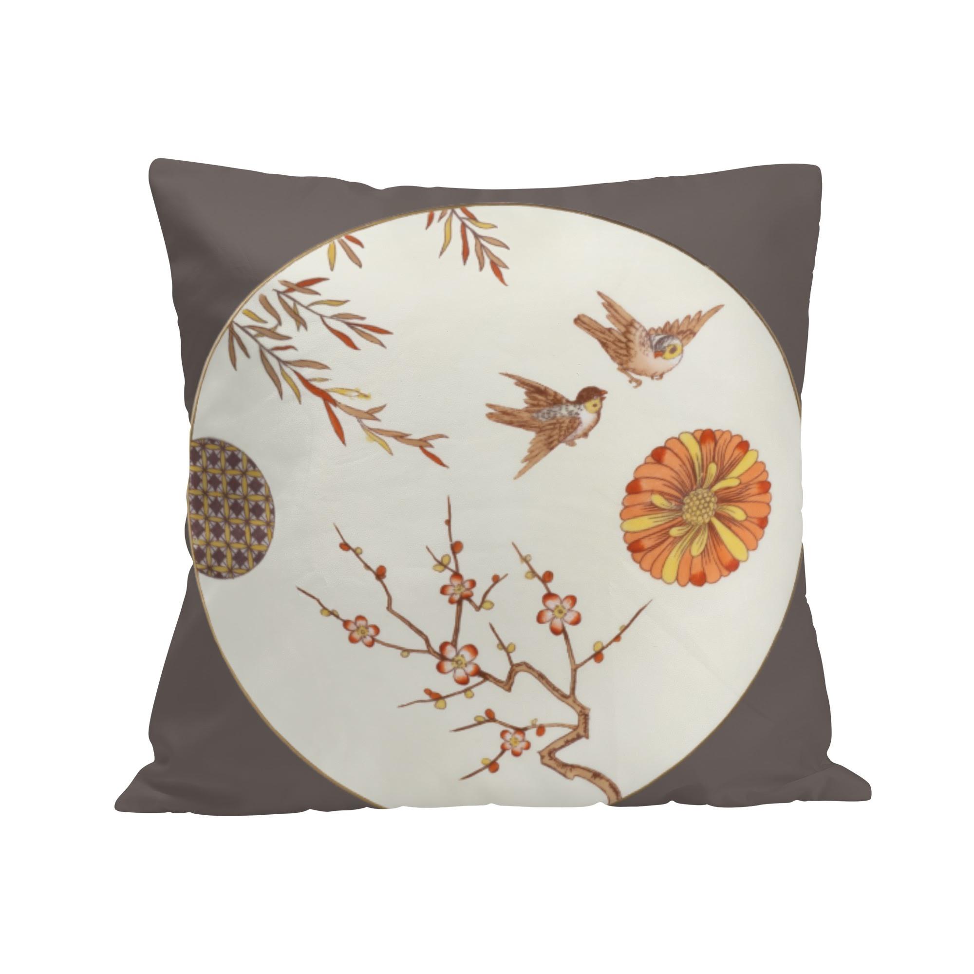 19世紀イギリスの皿(クッションカバー) クッションカバー ユニセックス ホームデコレーション 動物 陶..