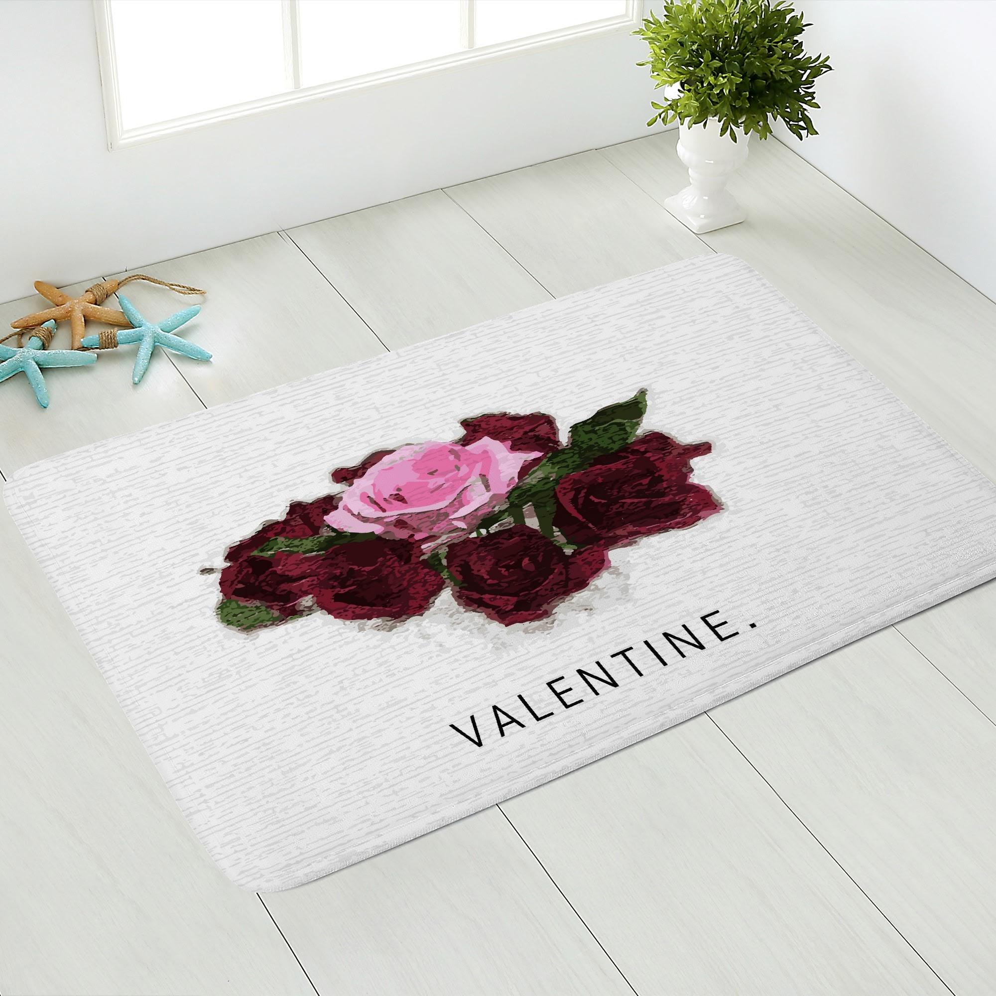 バレンタイン（薔薇ver.）(ふんわりドアマット) ふんわりドアマット ユニセックス ホームデコレーション 全て 薔薇 バレンタイン ばら エレガント 松浦はれ _ID018