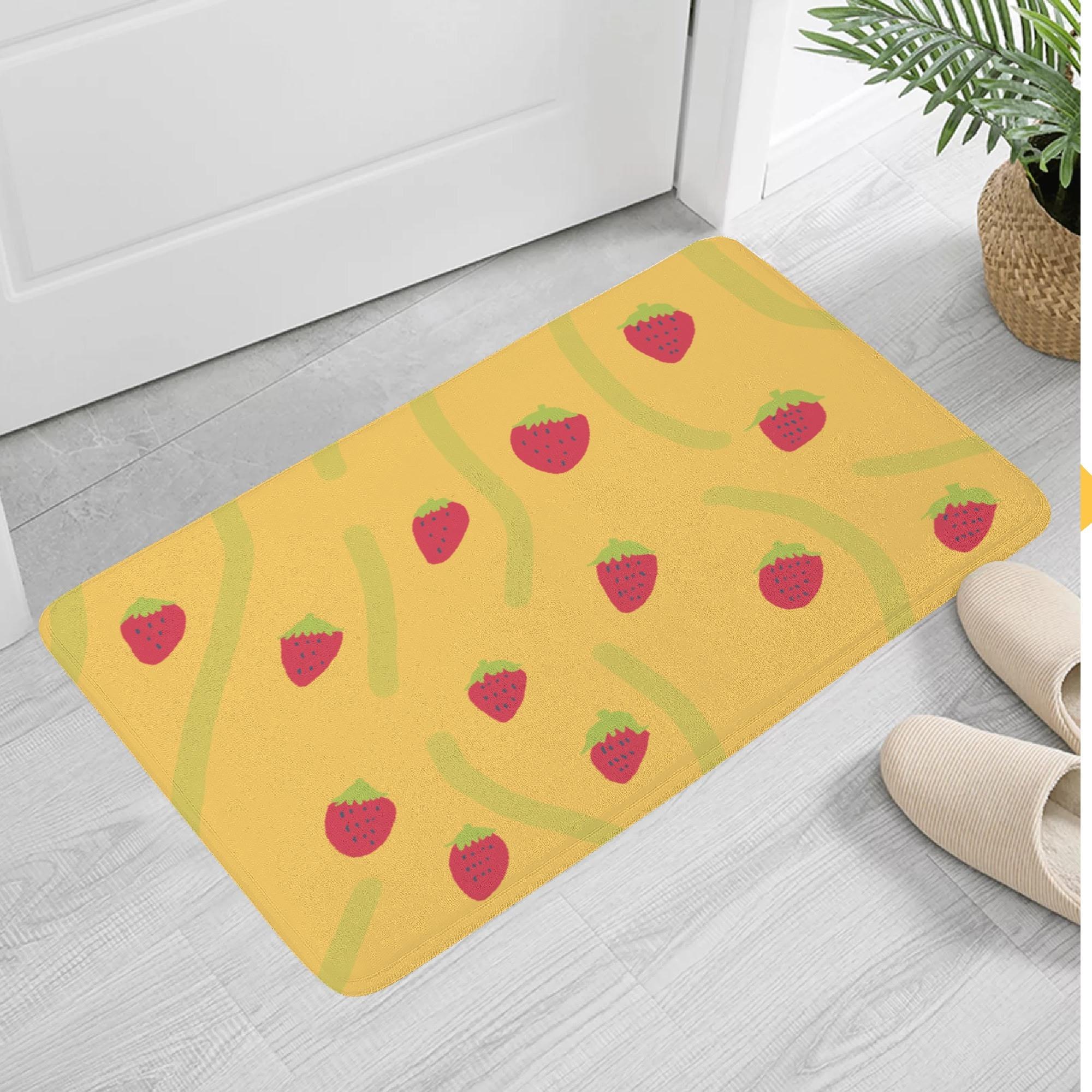 いちご狩り(ふんわりドアマット) ふんわりドアマット ユニセックス ホームデコレーション 全て いちご 苺 ストロベリー いちご狩り 松浦はれ _ID018