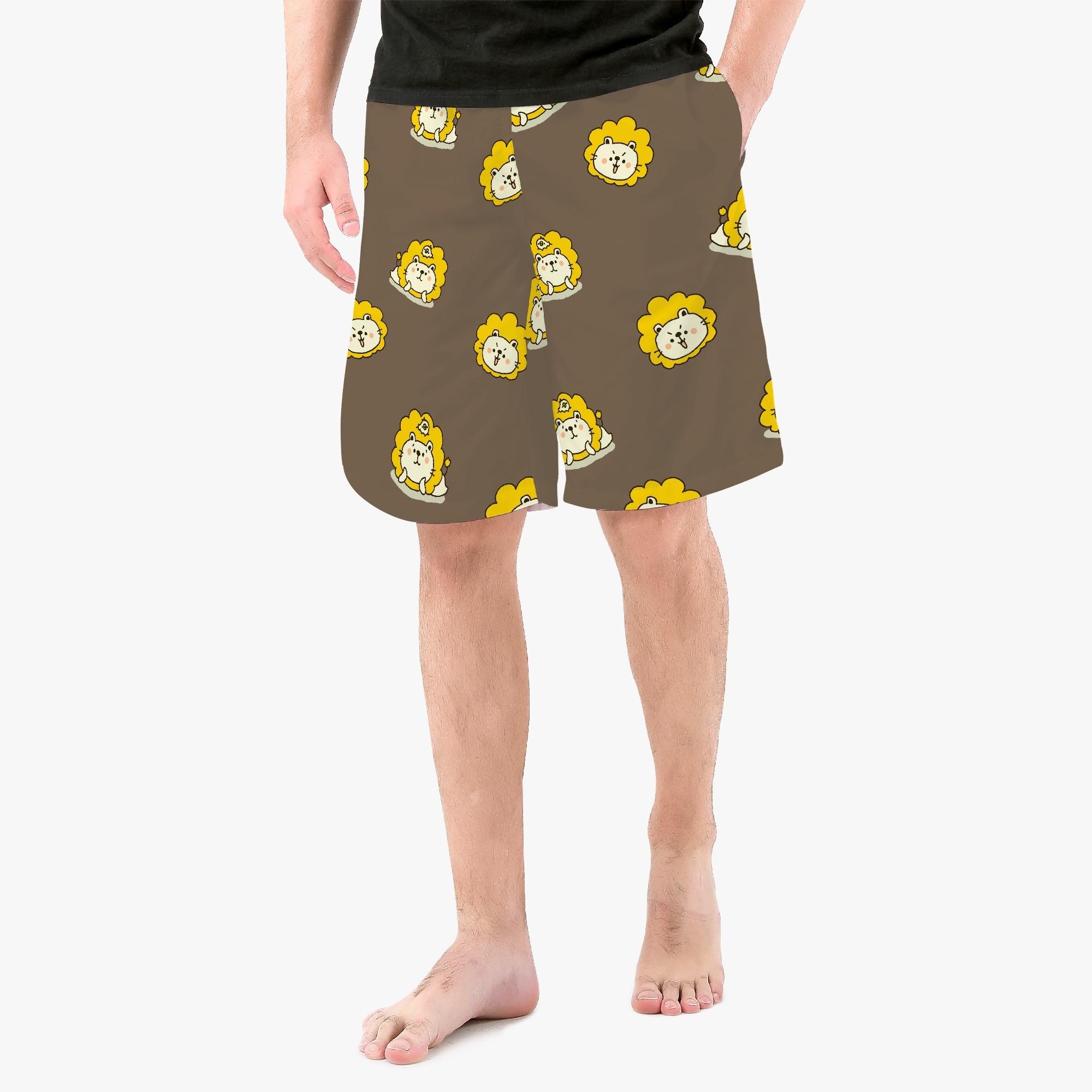 ライオンくん(メンズサーフパンツ) メンズサーフパンツ メンズ 動物 かわいい 黄色 ライオン さとみん。 _ID018