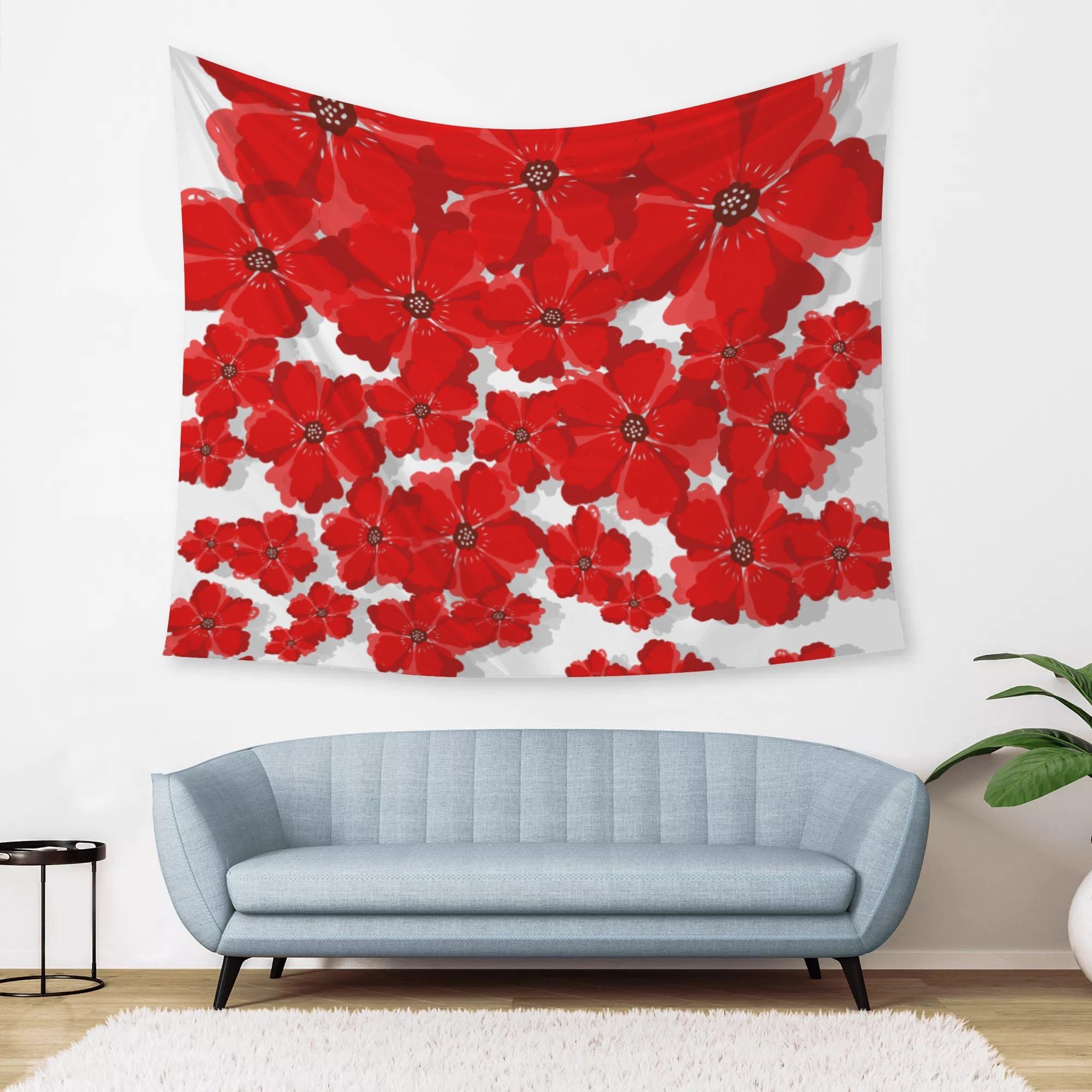 RED FLOWER(タペストリー) タペストリー ユニセックス ホームデコレーション アート 大きな花 花柄 赤 大人かわいい キレイ さとみん。 _ID018
