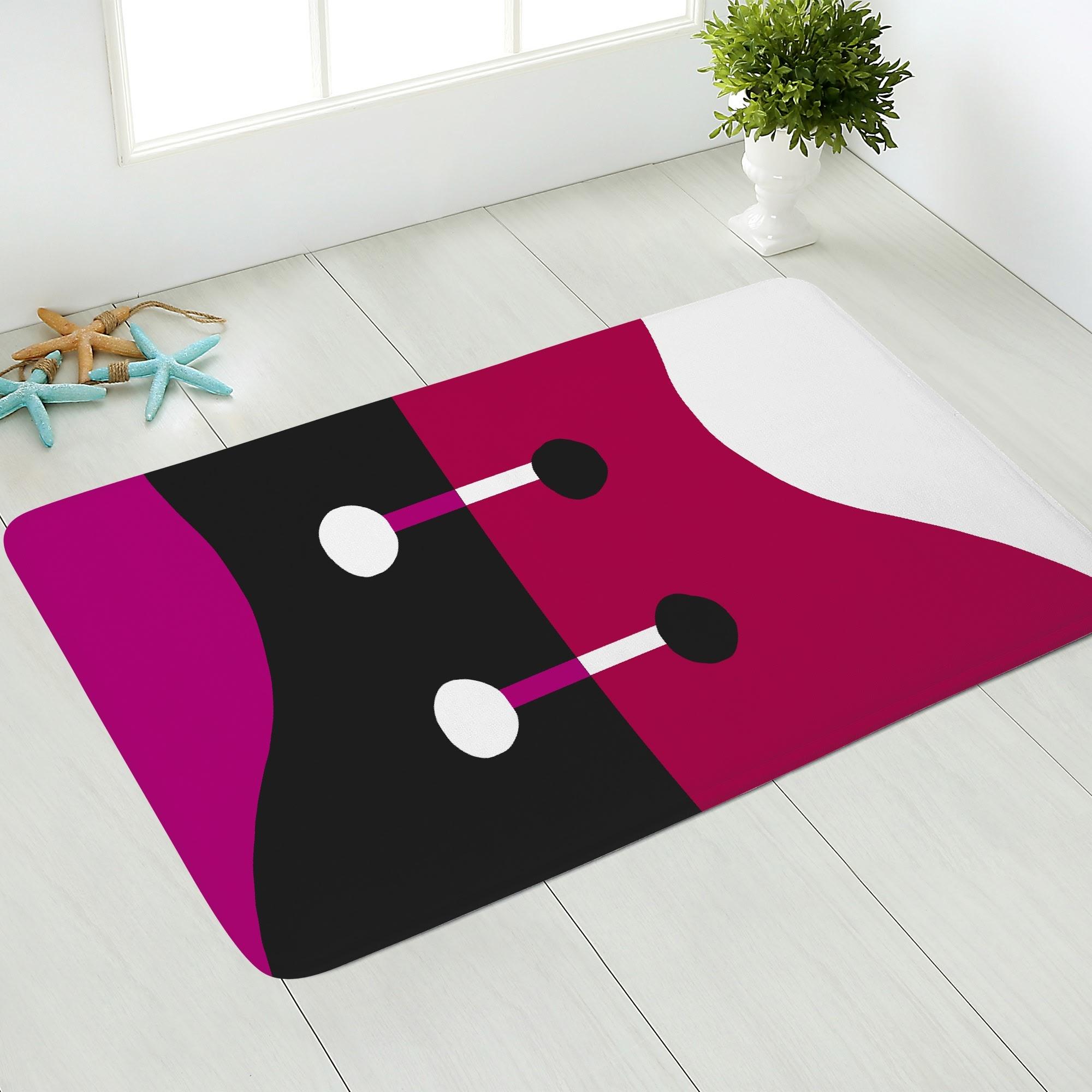 half(ドアマット) ふんわりドアマット ユニセックス ホームデコレーション アート ブラック パープル ピンク nie _ID018