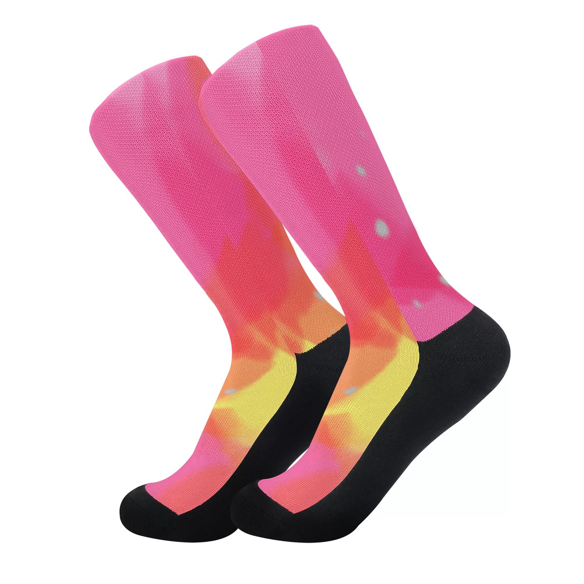 HANA(ソックス) ソックス ユニセックス アクセサリー アート 水彩 花 フラワー ピンク nie _ID018