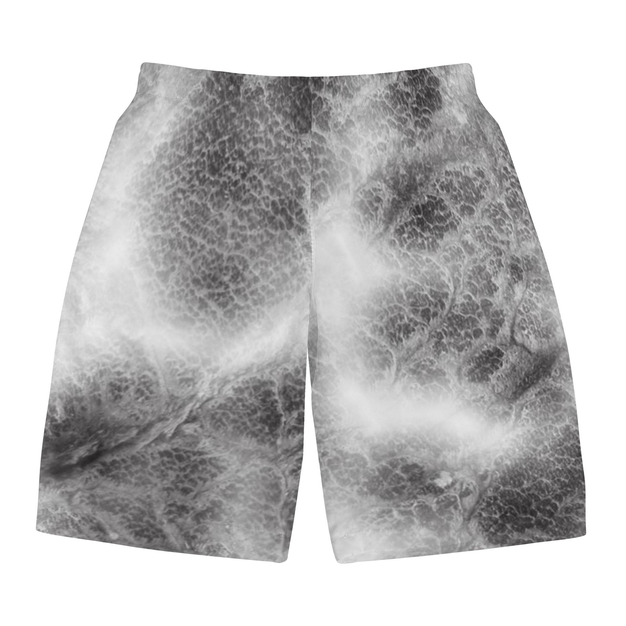 小粋なゾンビ柄でさりげなく自己主張だ。(メンズサーフパンツ) メンズサーフパンツ メンズ アート ゾンビ柄 黒 男性的 cut _ID018