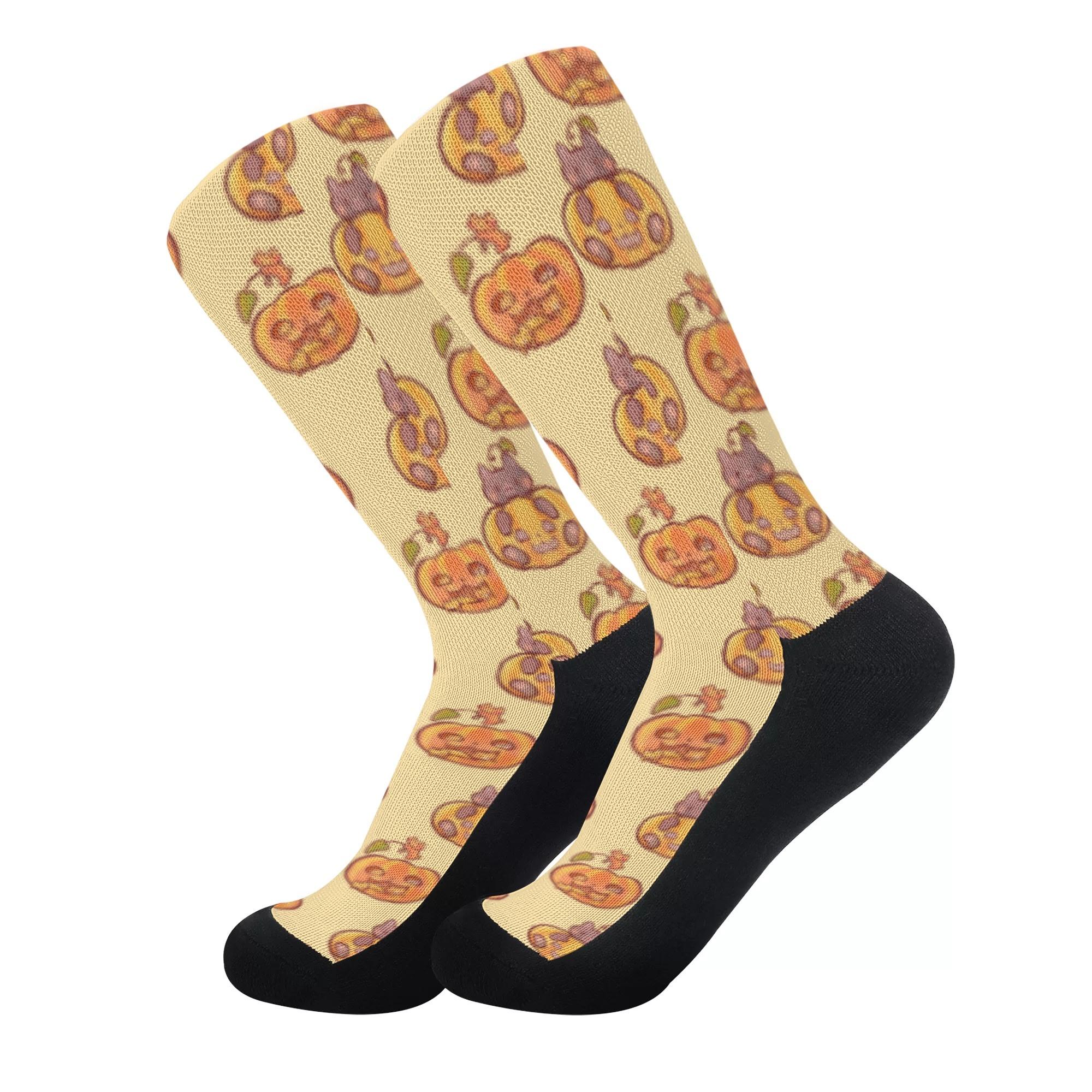 cat in pumpkin(ソックス) ソックス ユニセックス アクセサリー 動物 キャラクター 猫 ねこかいろ _ID018