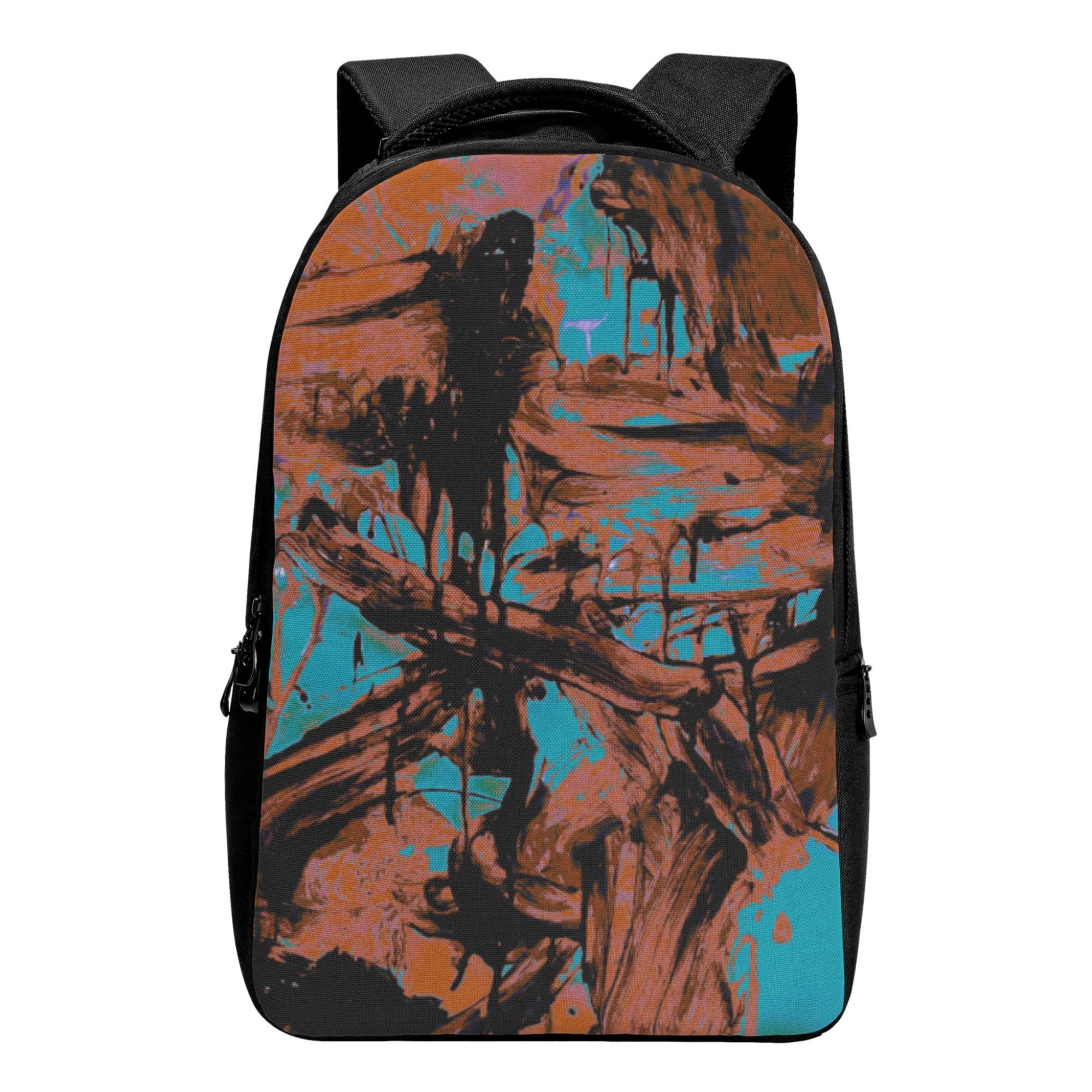 錆た鉄色の赤とターコイズのコラージュ(バックパック) バックパック ユニセックス バッグ アート 現代アート TakeshiYokoshima _ID018