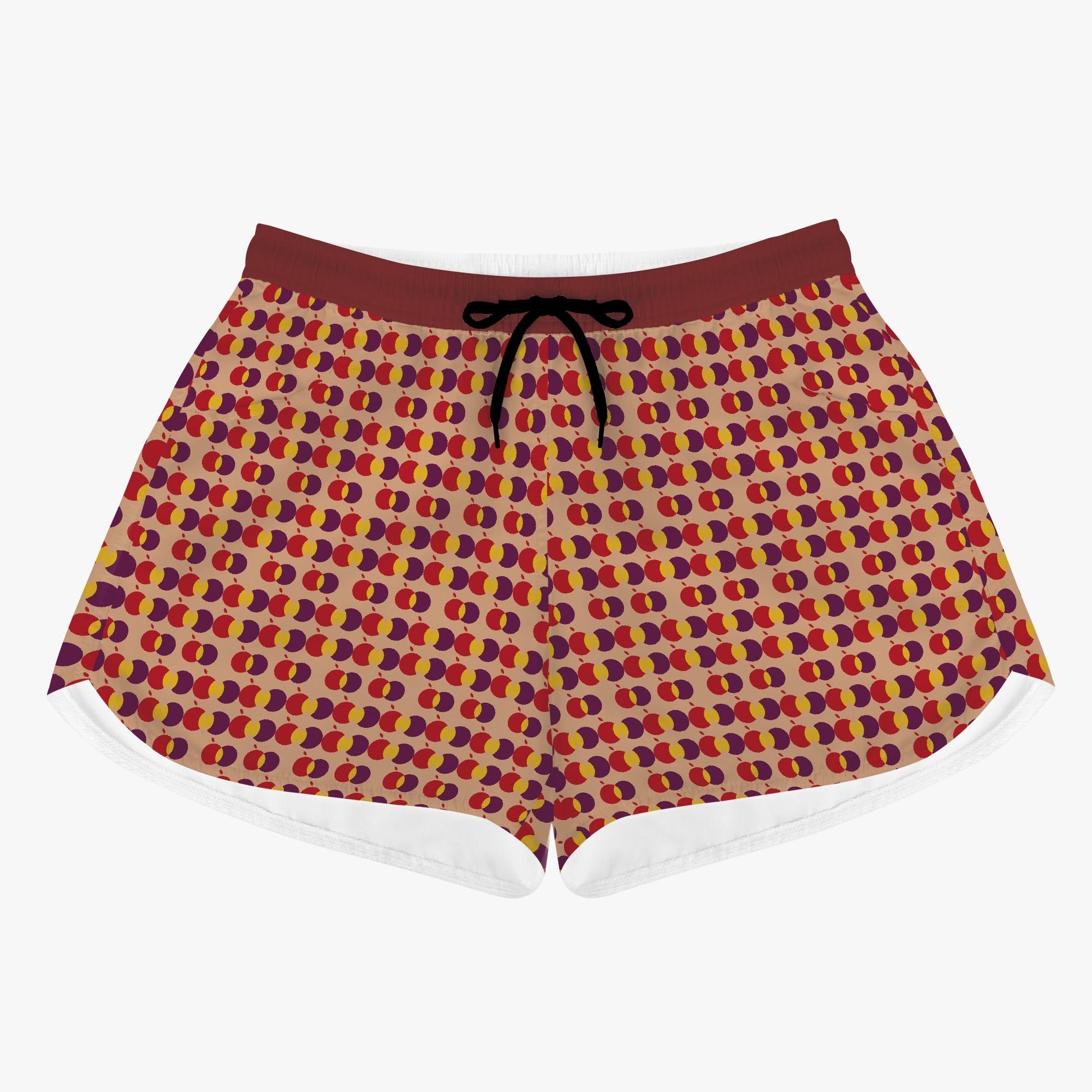 リンゴとサツマイモ(レディースビーチショーツ) レディースショートパンツ レディース アート 食べ物 ..