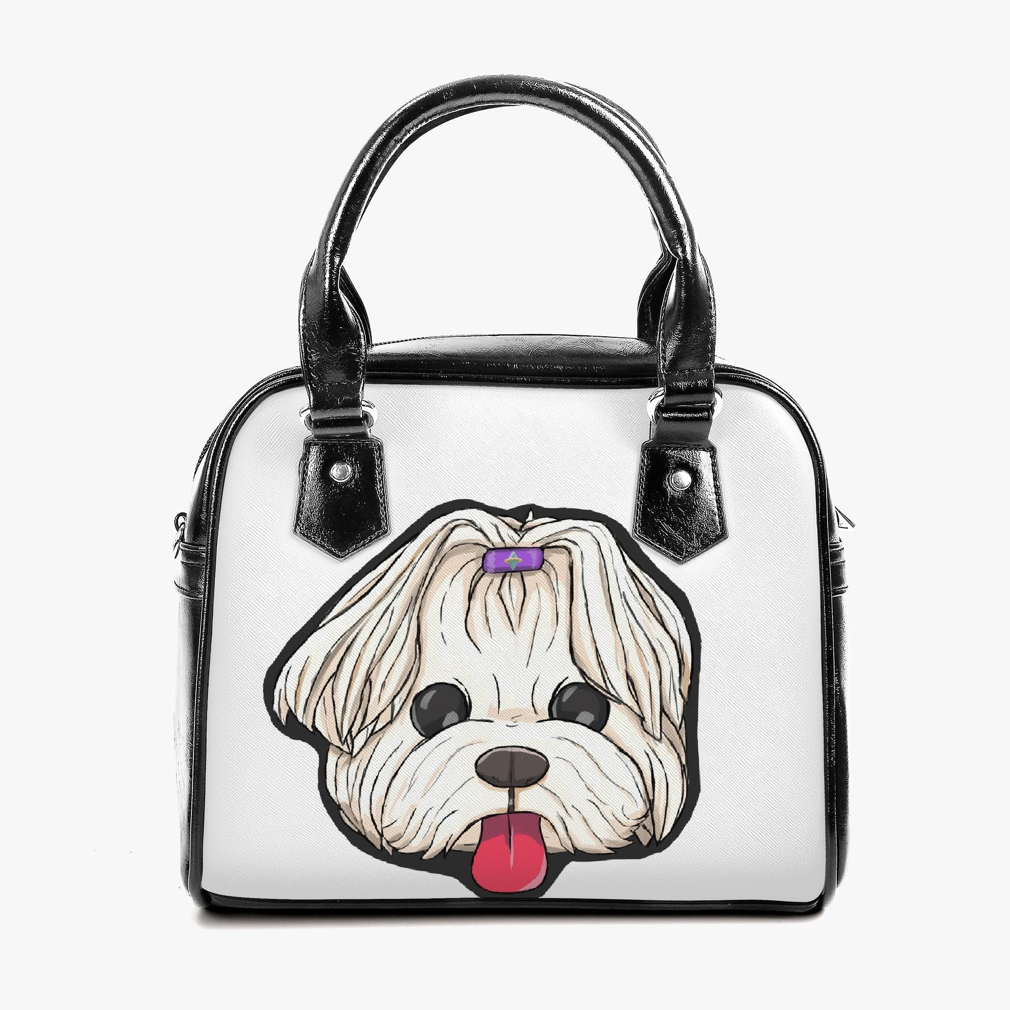 girl bag (dog design)(2WAY ショルダーバッグ) 2WAYショルダーバッグ レディース バッグ 全て キャラクター かわいい オリジナル 犬 かわいいです 可愛いね 白色 eduard´s illusions _ID018(4)